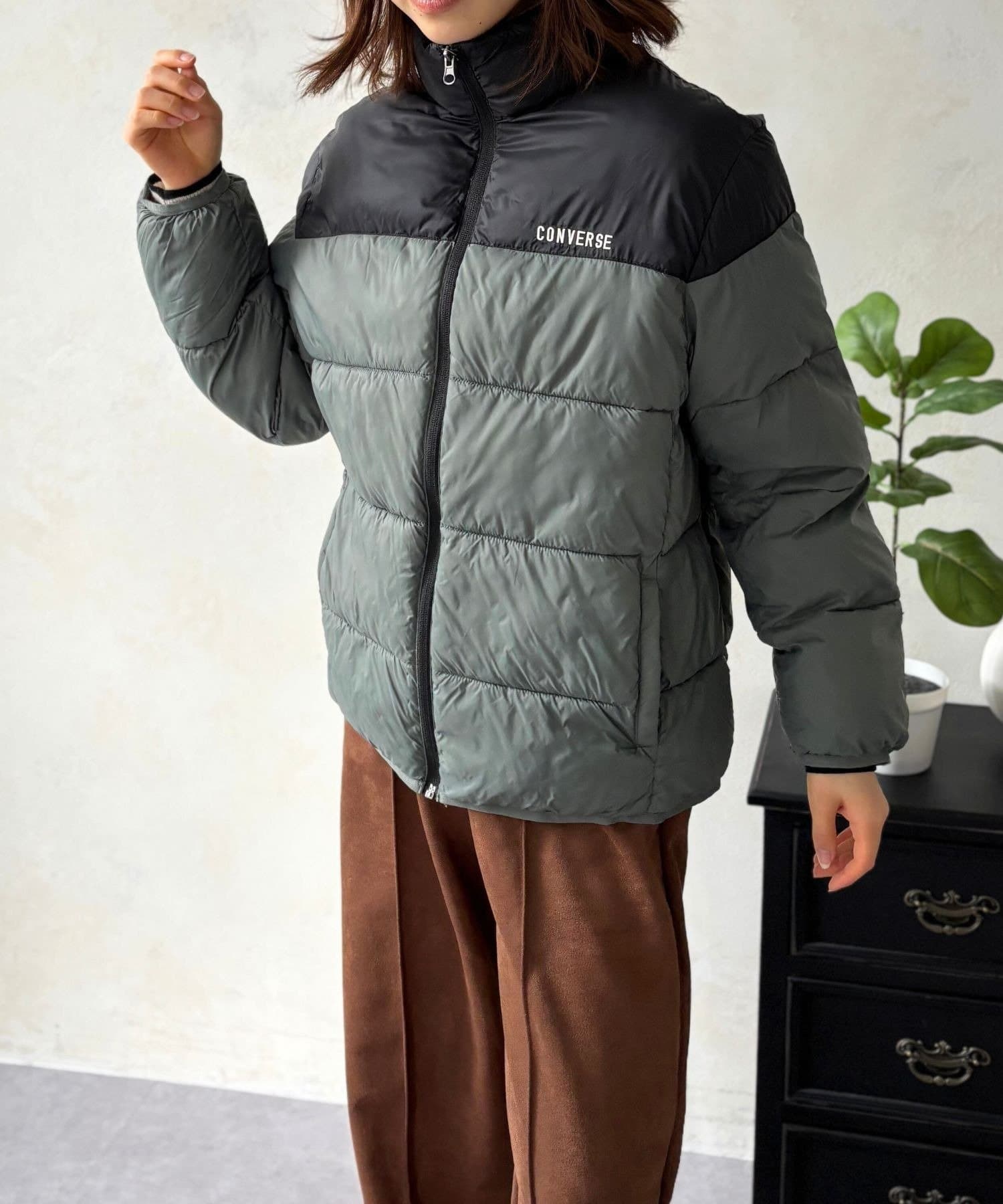 LOCUST(ローカスト) 【CONVERSE】切替ファイバー中綿スタンドジャケット