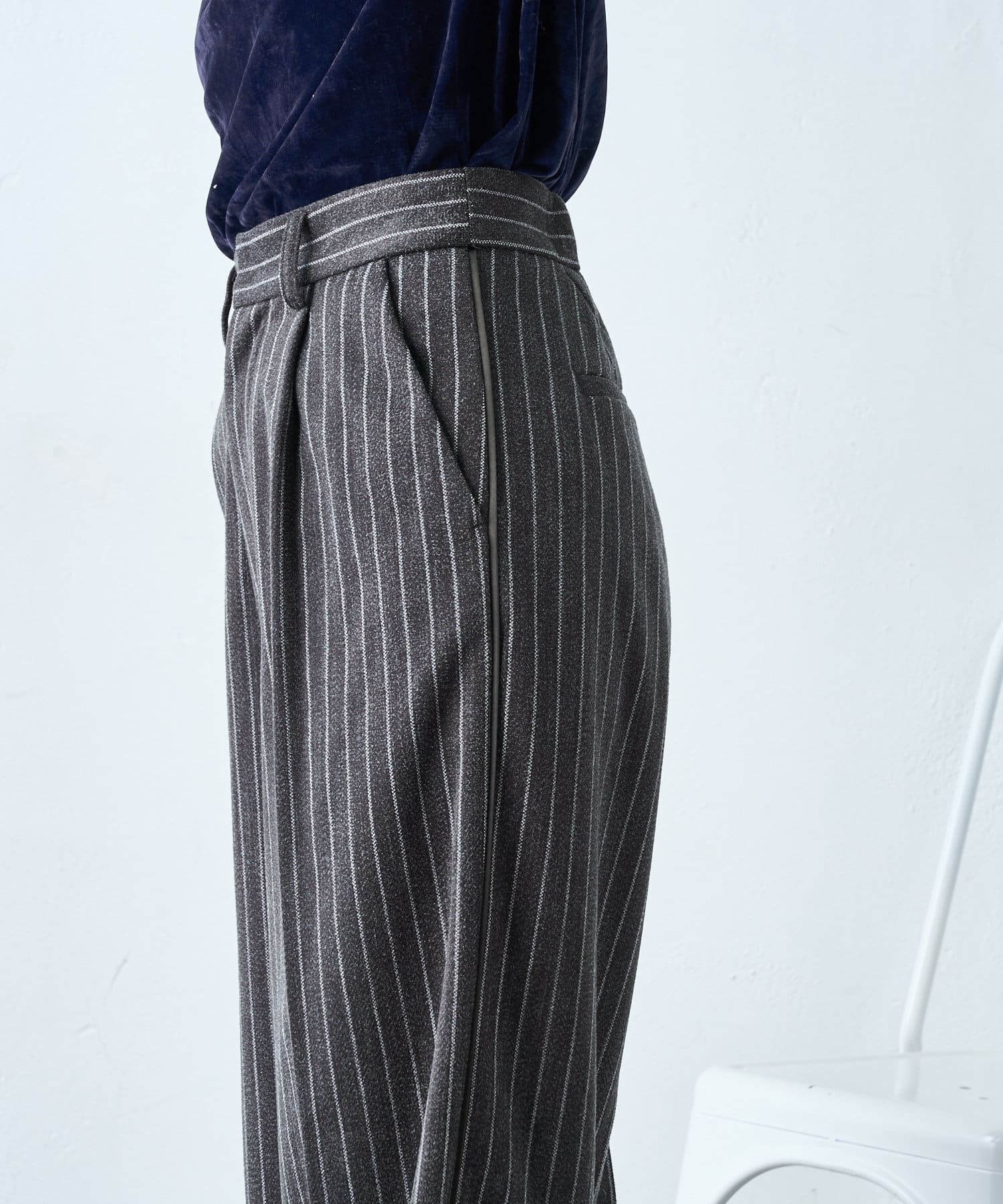 OUTLET(アウトレット) 【w closet】ストライプラインパンツ