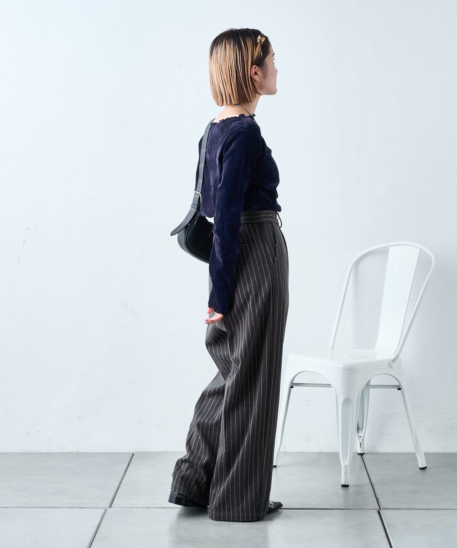 OUTLET(アウトレット) 【w closet】ストライプラインパンツ