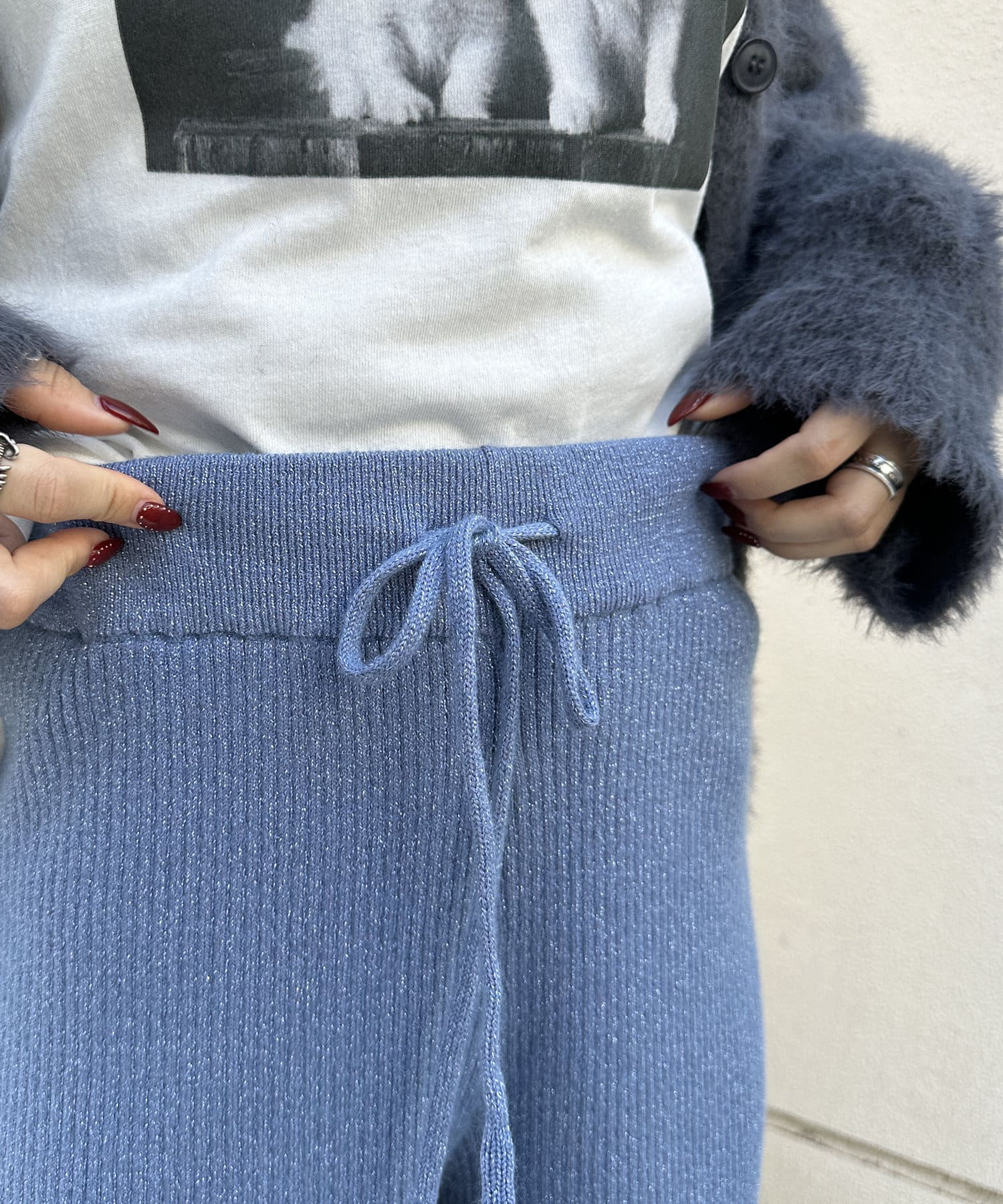 OUTLET(アウトレット) 【w closet】ヘムフリルニットパンツ