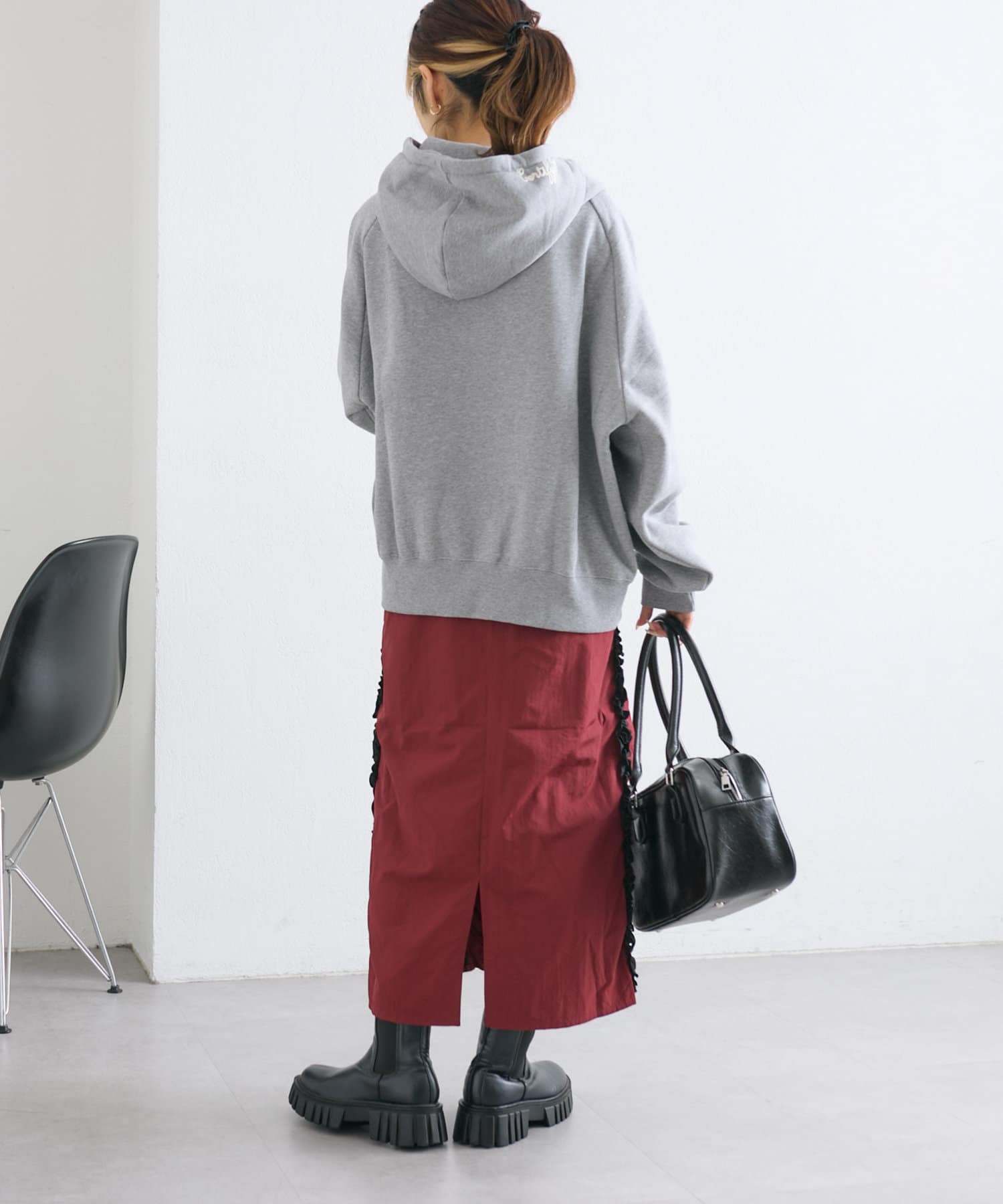 OUTLET(アウトレット) 【w closet】サイドラインフリルスカート