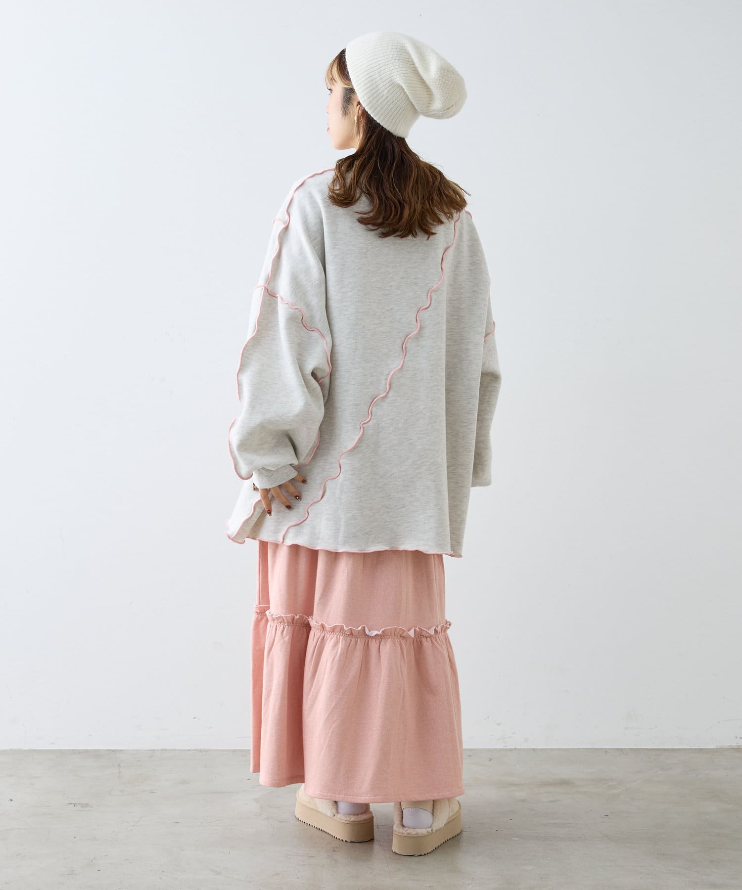 OUTLET(アウトレット) 【w closet】フリルティアードスカート