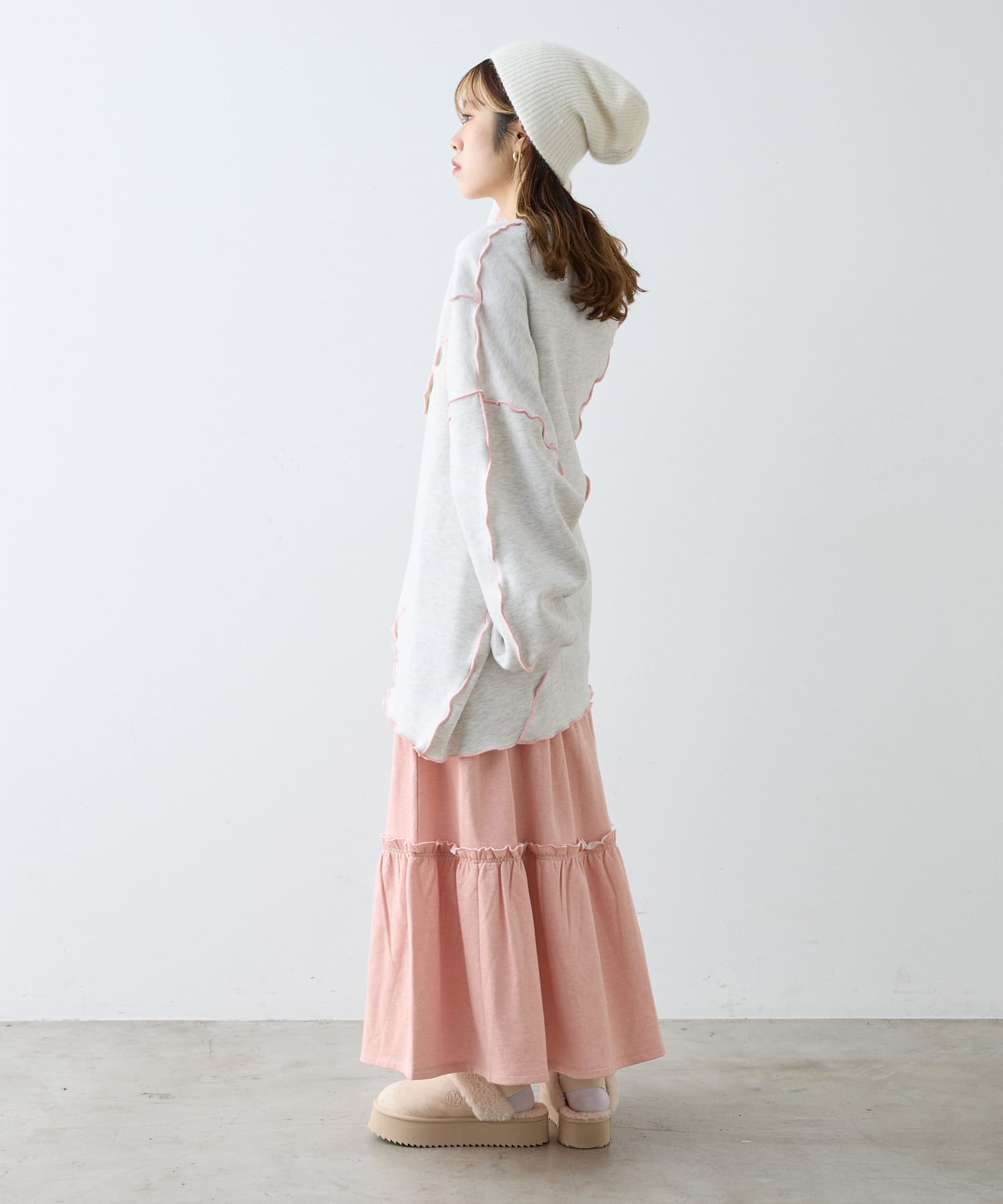 OUTLET(アウトレット) 【w closet】フリルティアードスカート