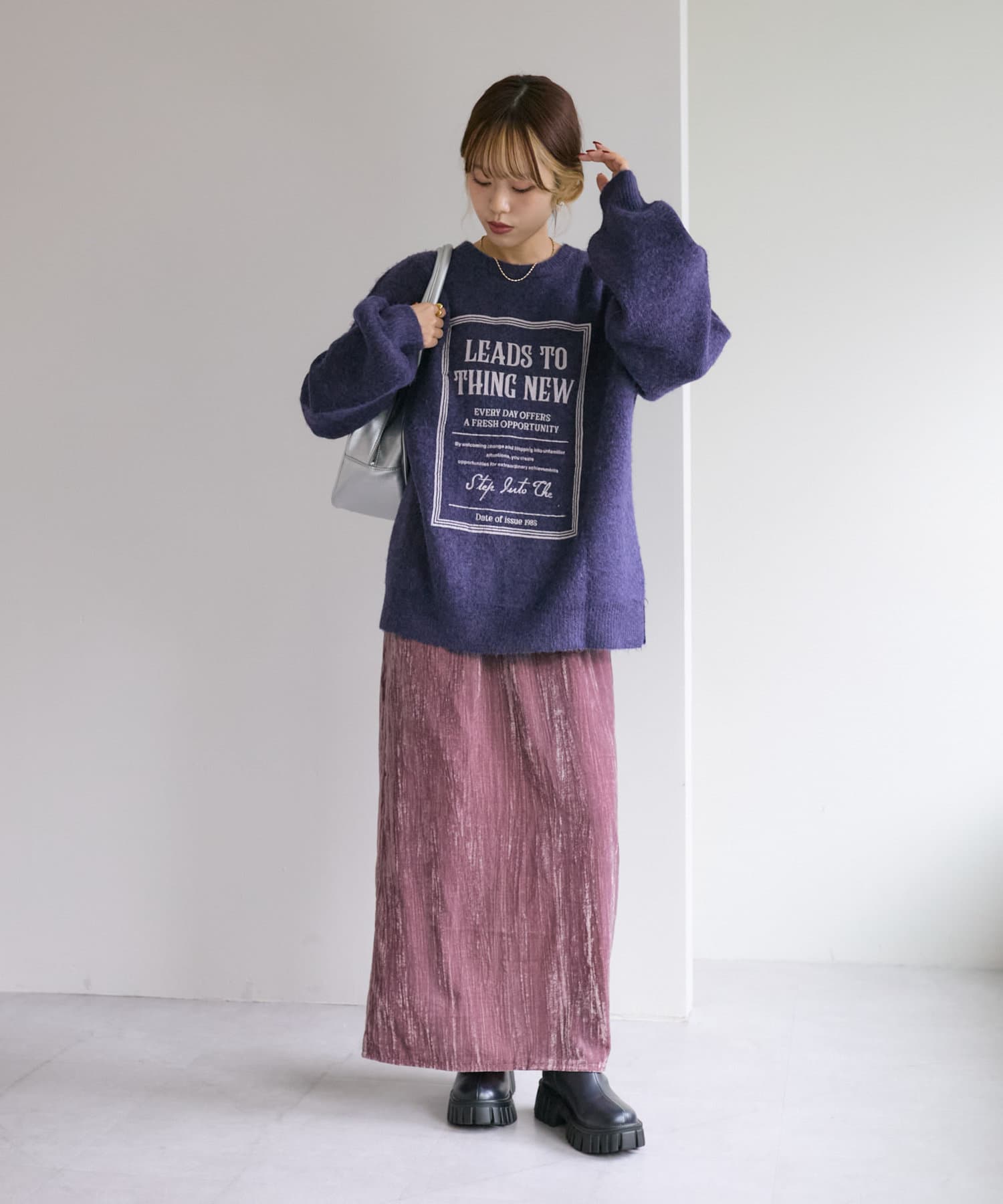OUTLET(アウトレット) 【w closet】ベロアナロースカート