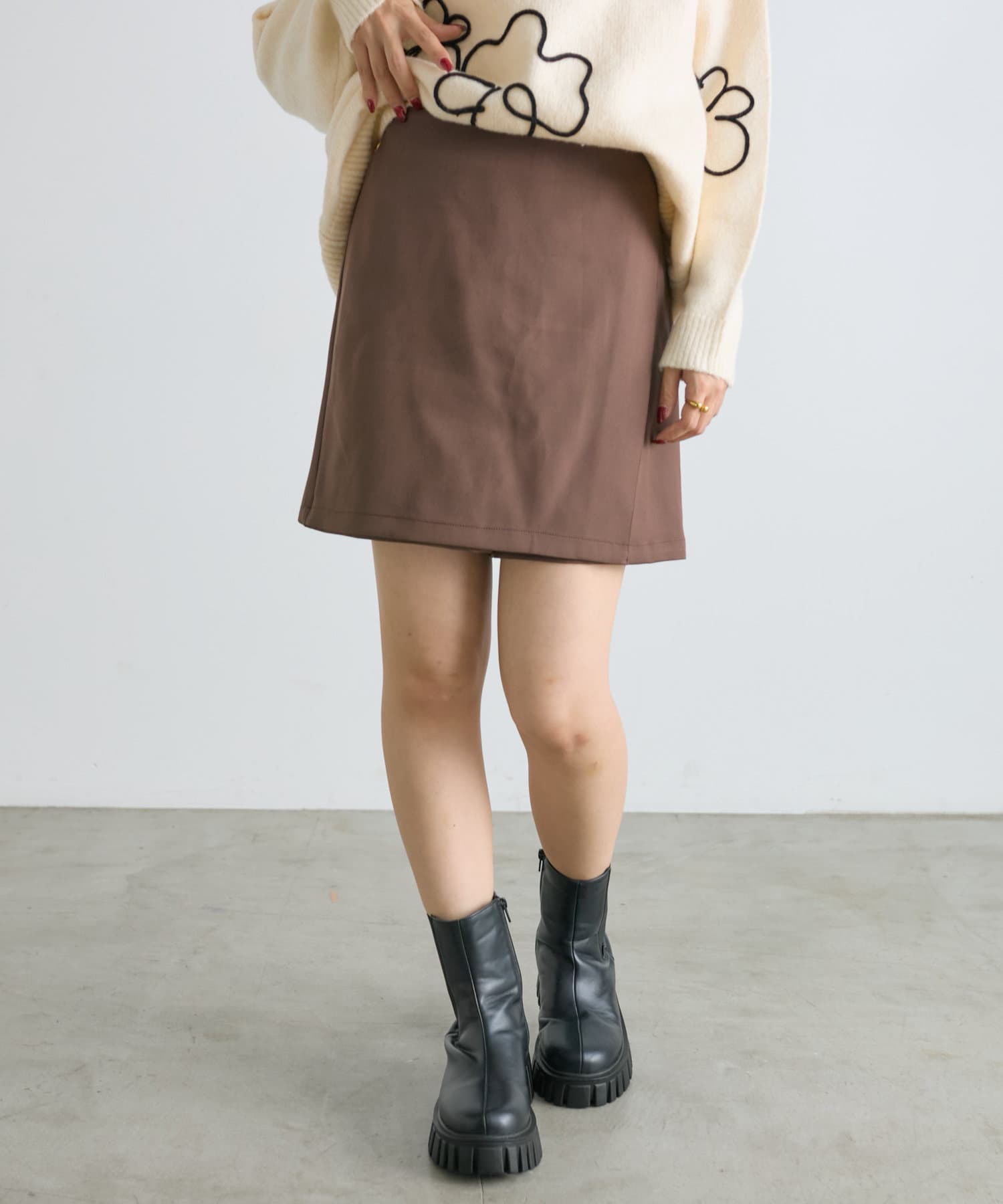 OUTLET(アウトレット) 【w closet】スリットミニスカパン