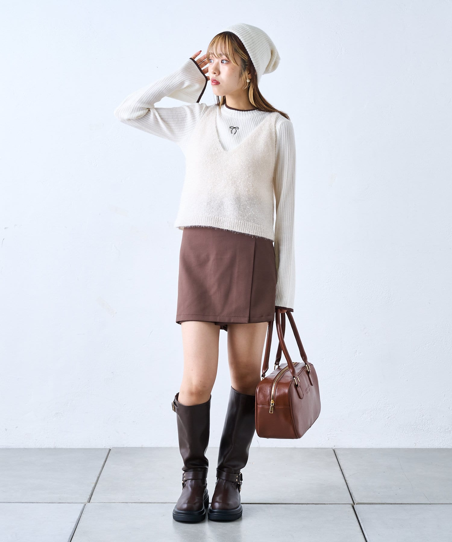 OUTLET(アウトレット) 【w closet】スリットミニスカパン