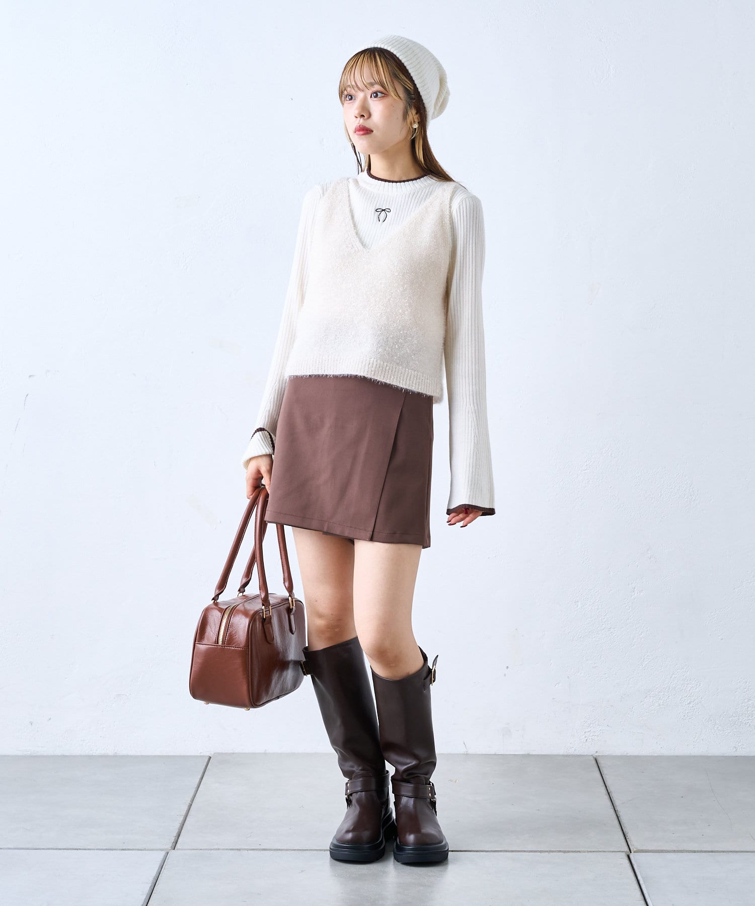 OUTLET(アウトレット) 【w closet】スリットミニスカパン