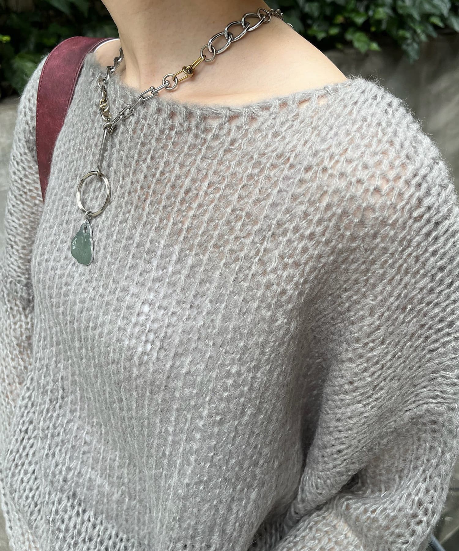 OUTLET(アウトレット) 【w closet】裾リボンシアーニット