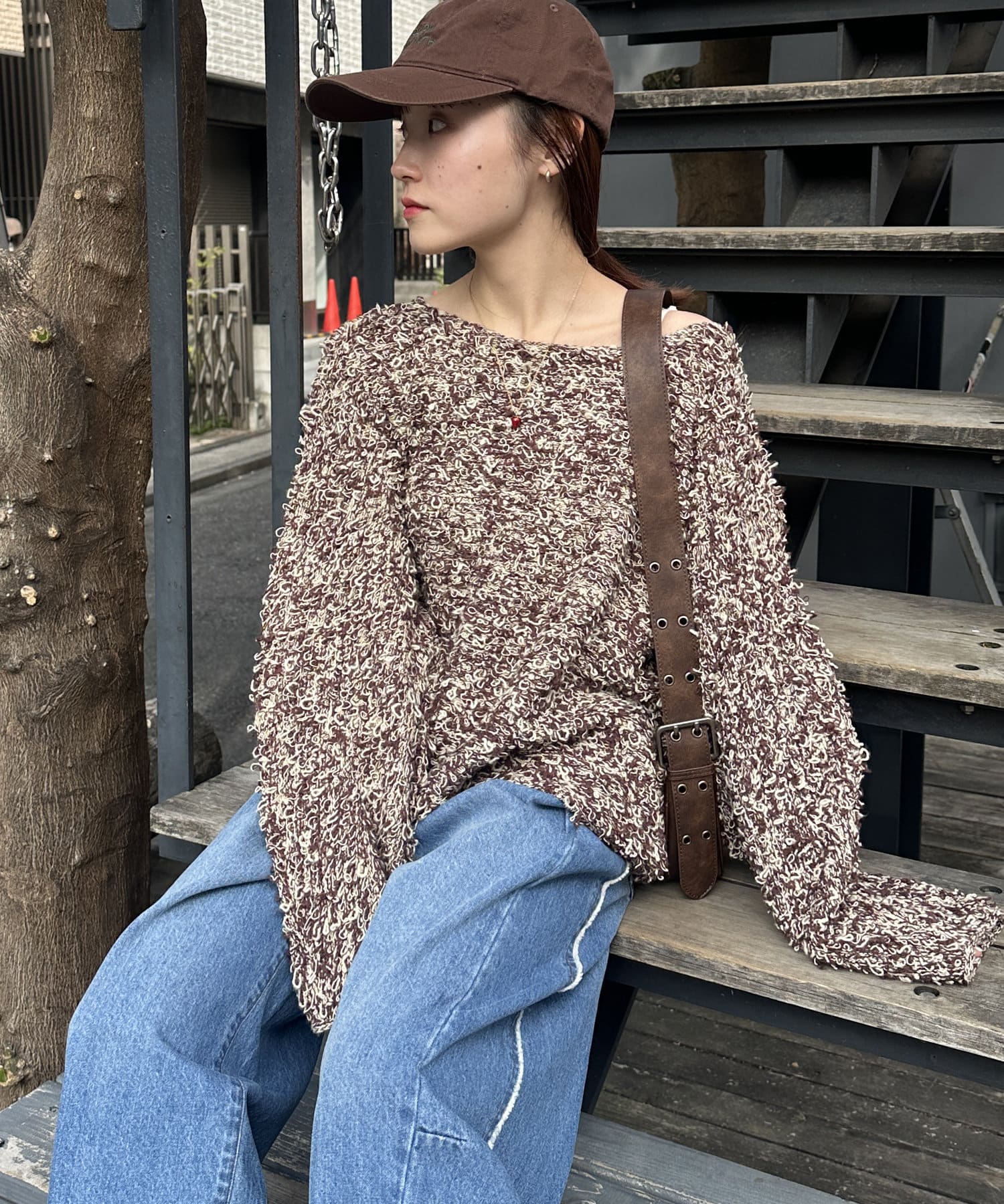 OUTLET(アウトレット) 【w closet】MIXループニットプルオーバー