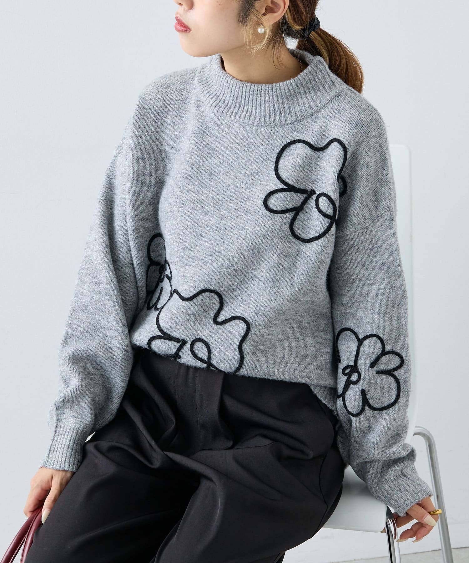 OUTLET(アウトレット) 【w closet】コードレースニットプルオーバー