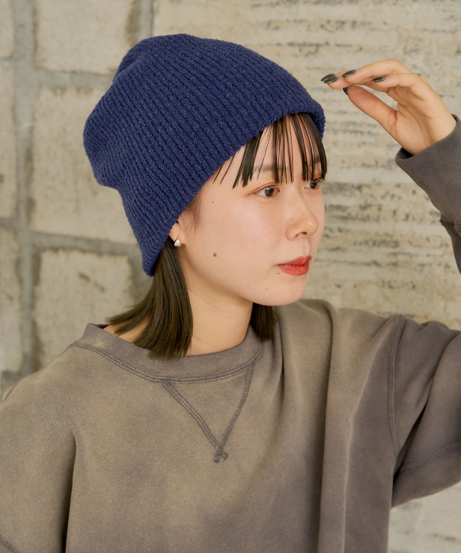 OUTLET(アウトレット) 【Kastane】ブークレニットショートビーニー