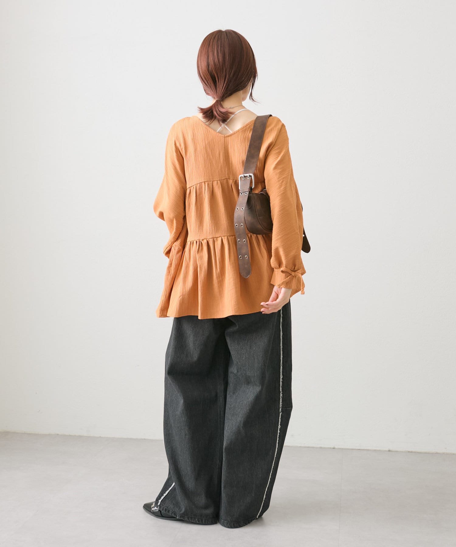 OUTLET(アウトレット) 【w closet】リボン2WAYティアードブラウス