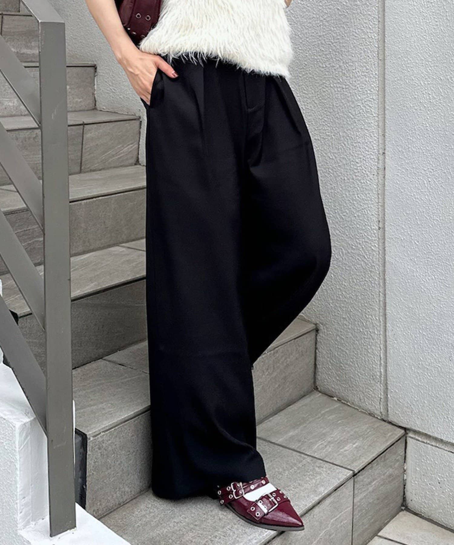 OUTLET(アウトレット) 【w closet】スラックスワイドパンツ