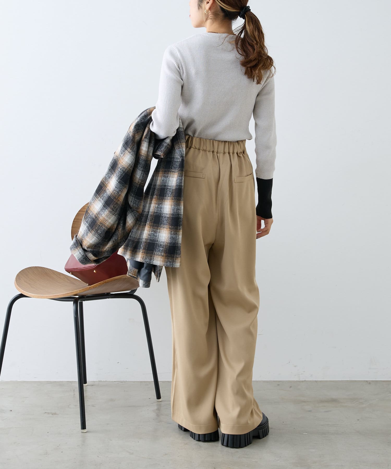 OUTLET(アウトレット) 【w closet】ラメ配色リブニット