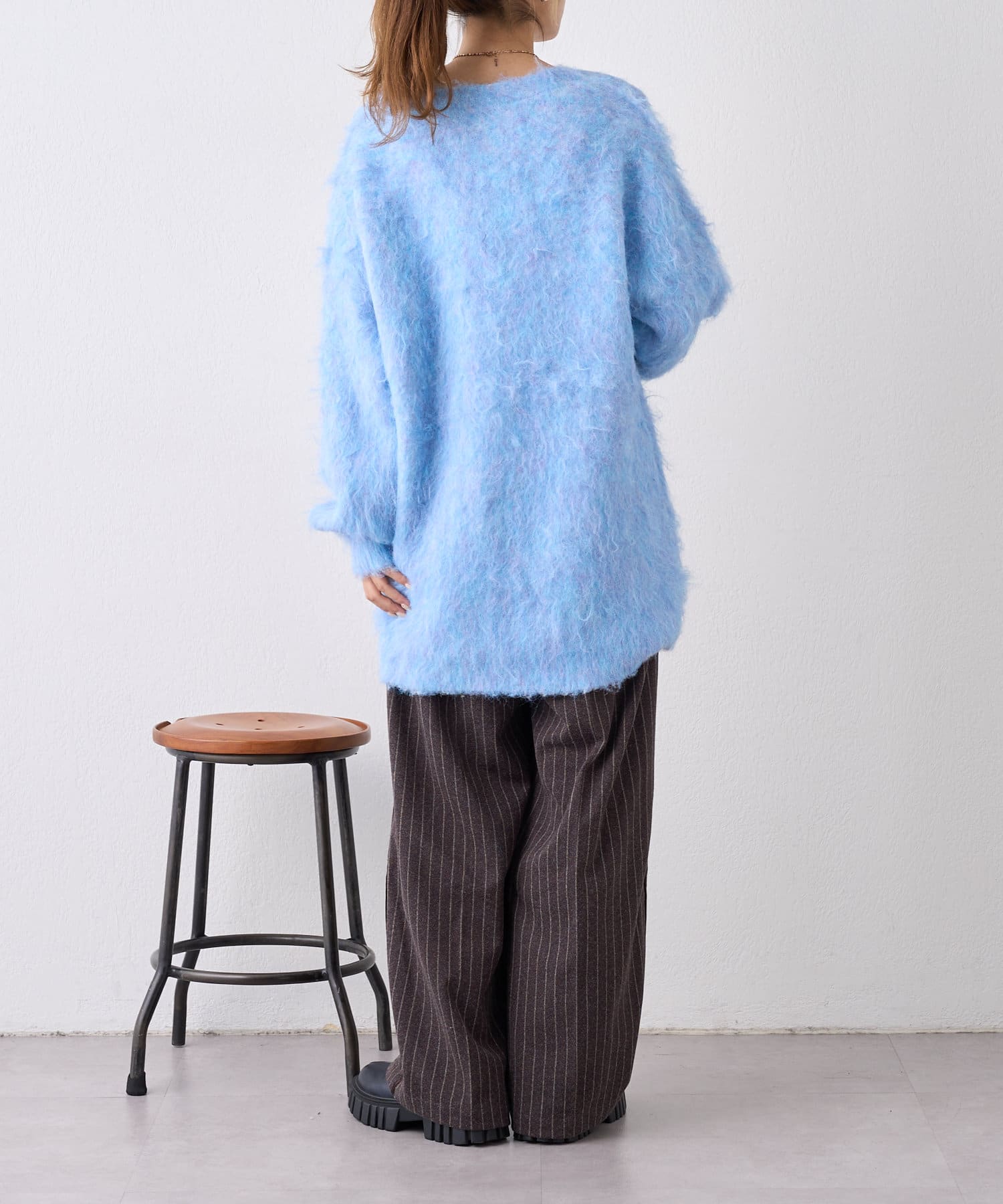 OUTLET(アウトレット) 【w closet】MIXシャギービッグニットカーディガン