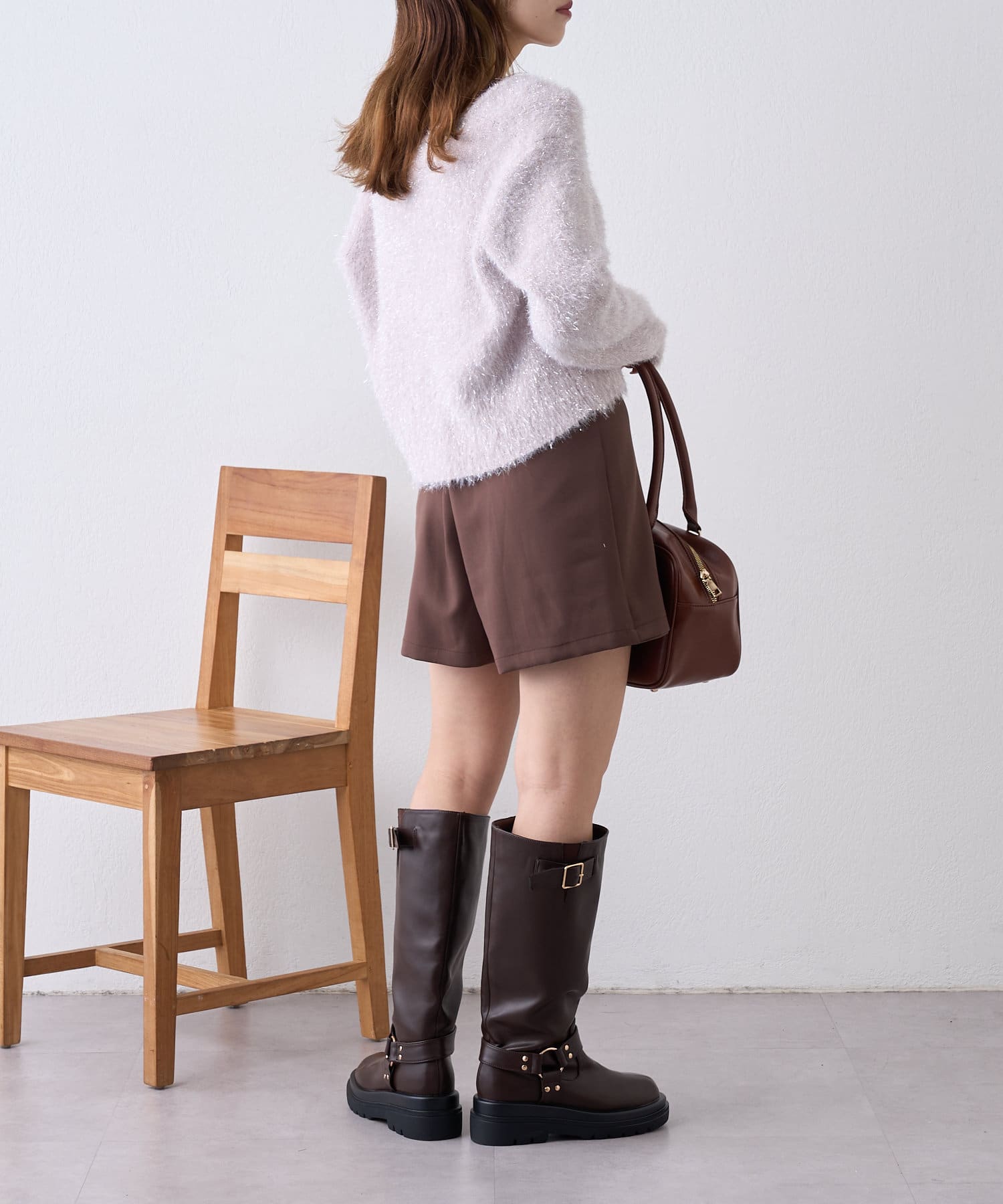 OUTLET(アウトレット) 【w closet】ラメフェザーカーディガンSET