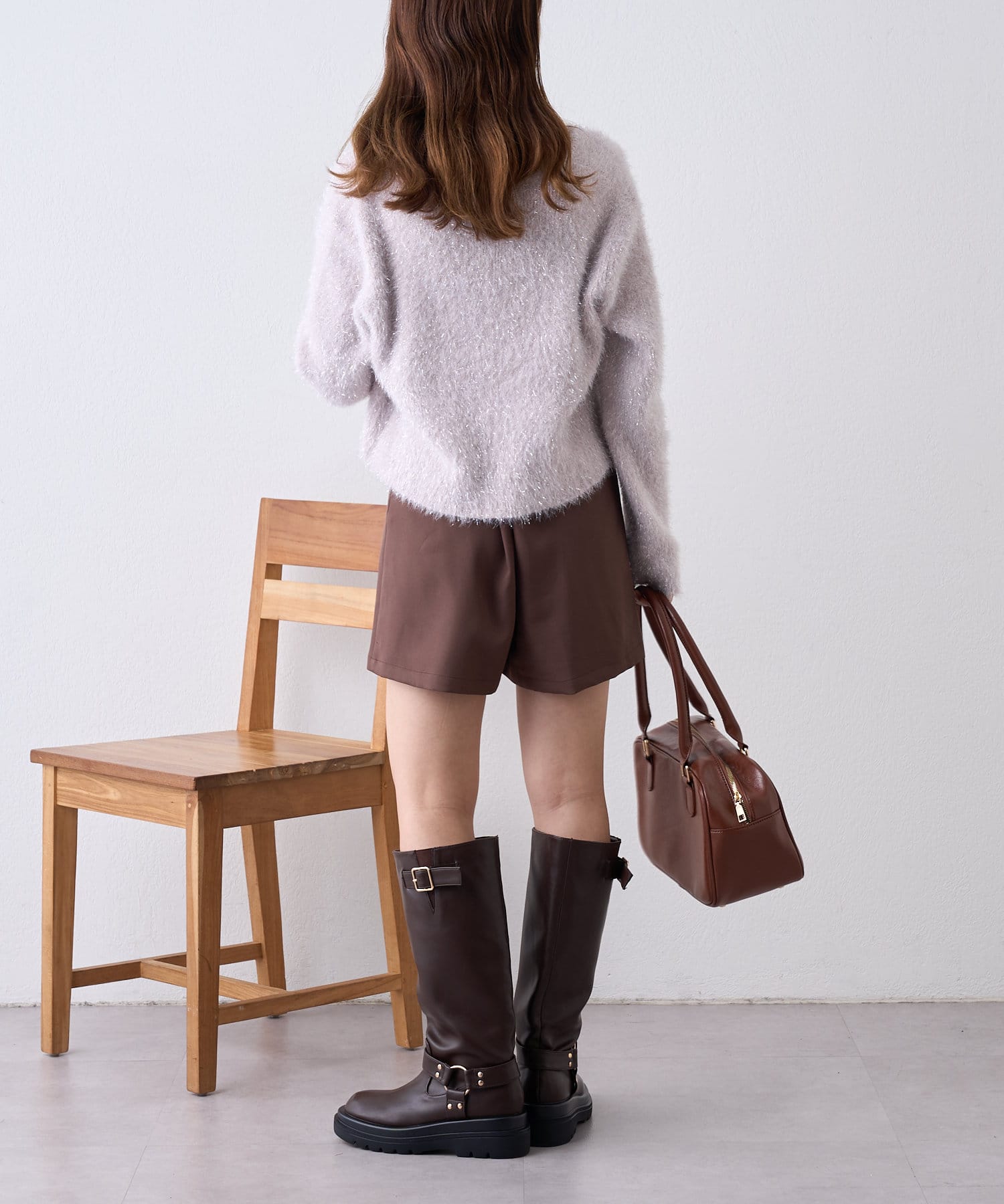 OUTLET(アウトレット) 【w closet】ラメフェザーカーディガンSET