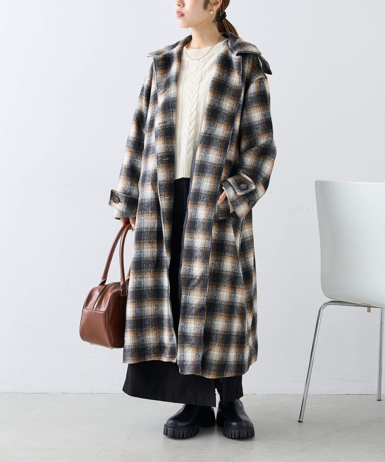 OUTLET(アウトレット) 【w closet】エコウールロングコート