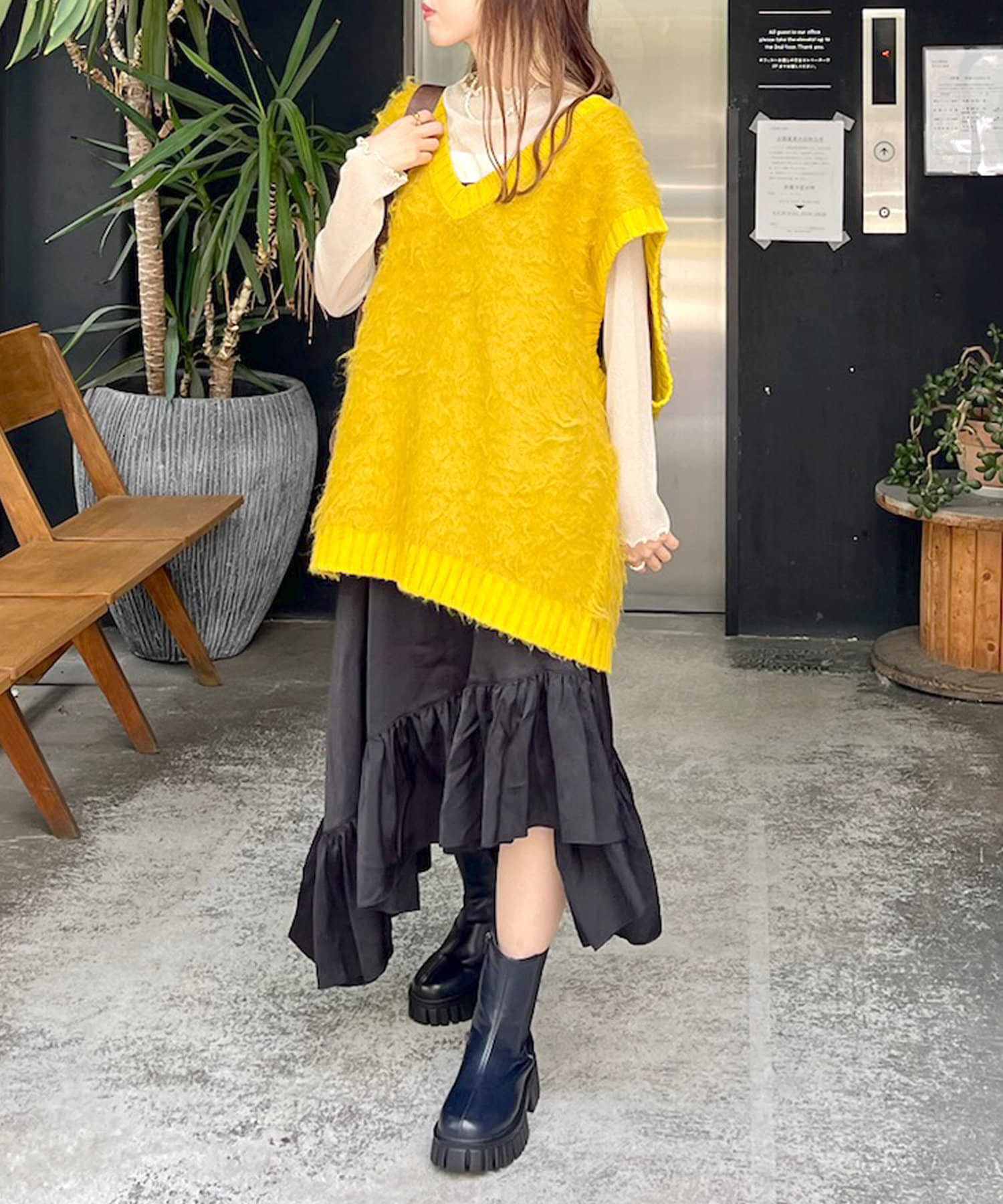 OUTLET(アウトレット) 【w closet】イレヘムキャミワンピース