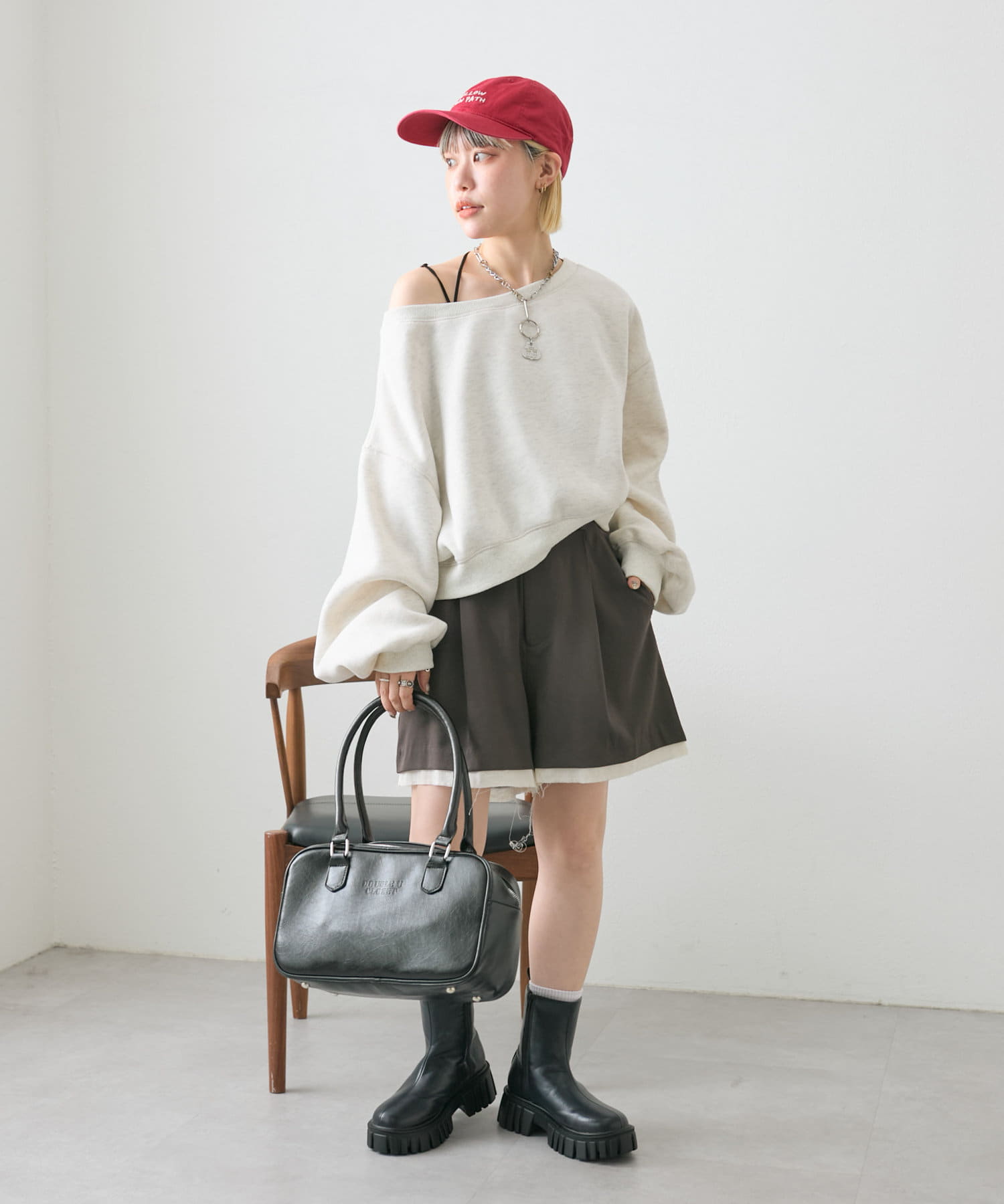 OUTLET(アウトレット) 【w closet】ワンショル裏起毛スウエット