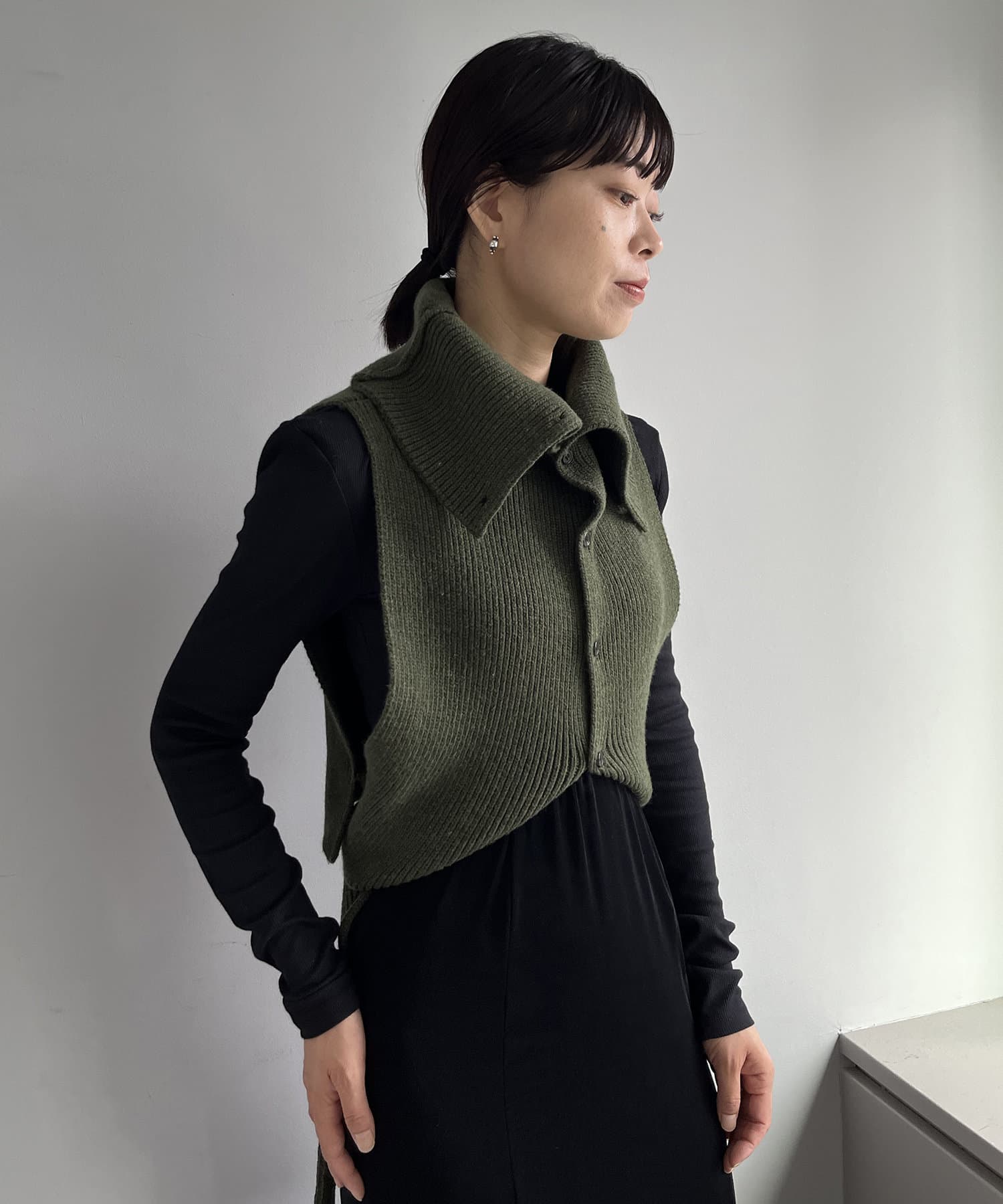OUTLET(アウトレット) 【Pasterip】Lambs wool stole vest