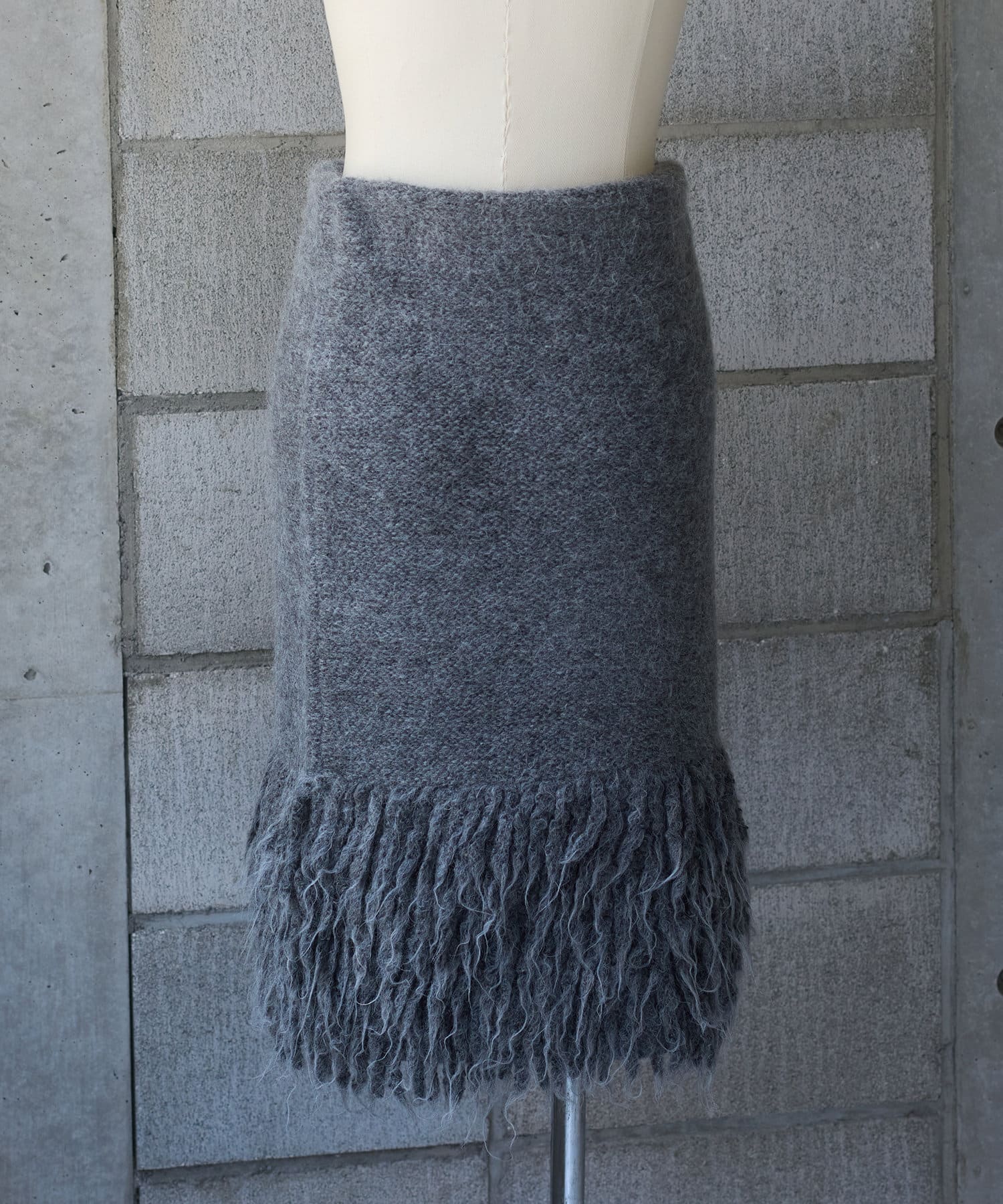 OUTLET(アウトレット) 【Pasterip】Fringe knit multi-way skirt