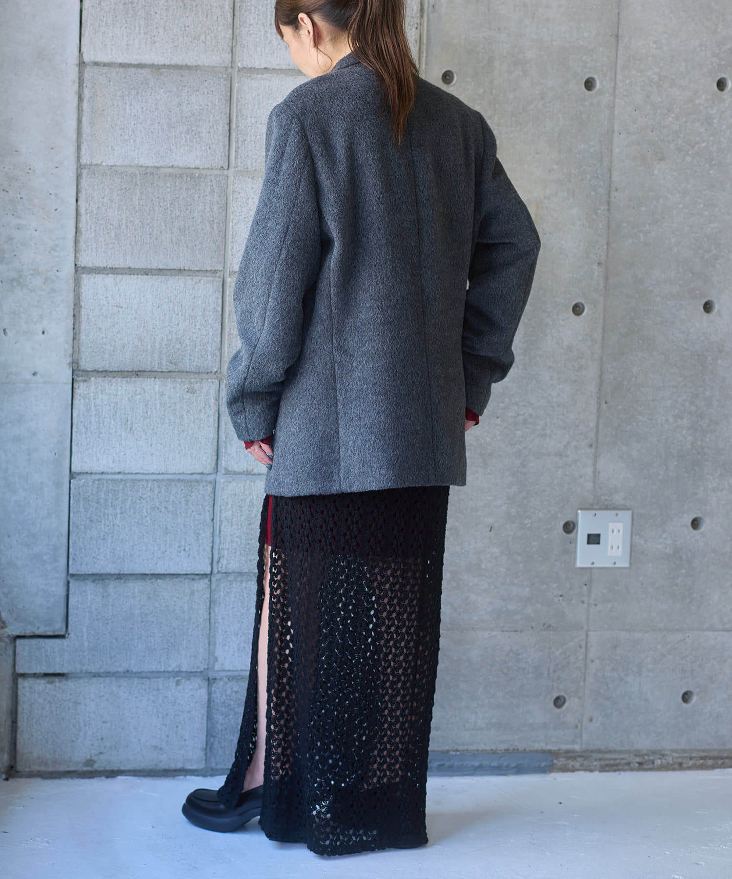 OUTLET(アウトレット) 【Pasterip】Crochet lace slit skirt