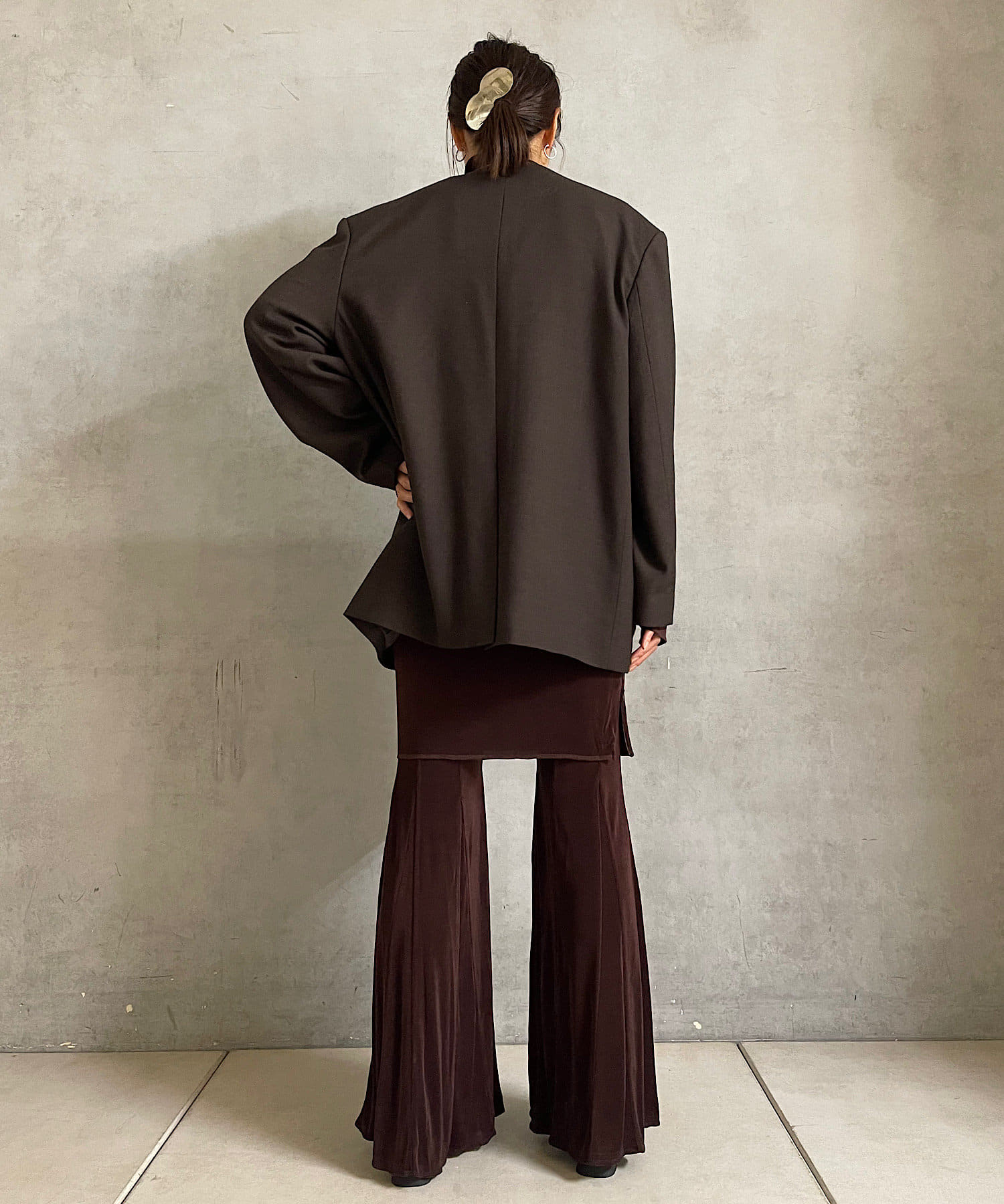OUTLET(アウトレット) 【Pasterip】Sheer rib tie tunic