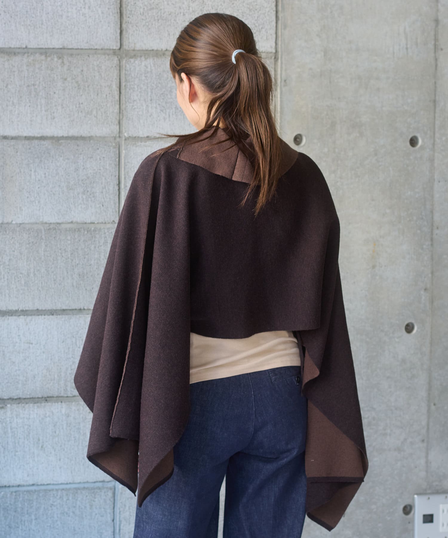 OUTLET(アウトレット) 【Pasterip】Double face design poncho