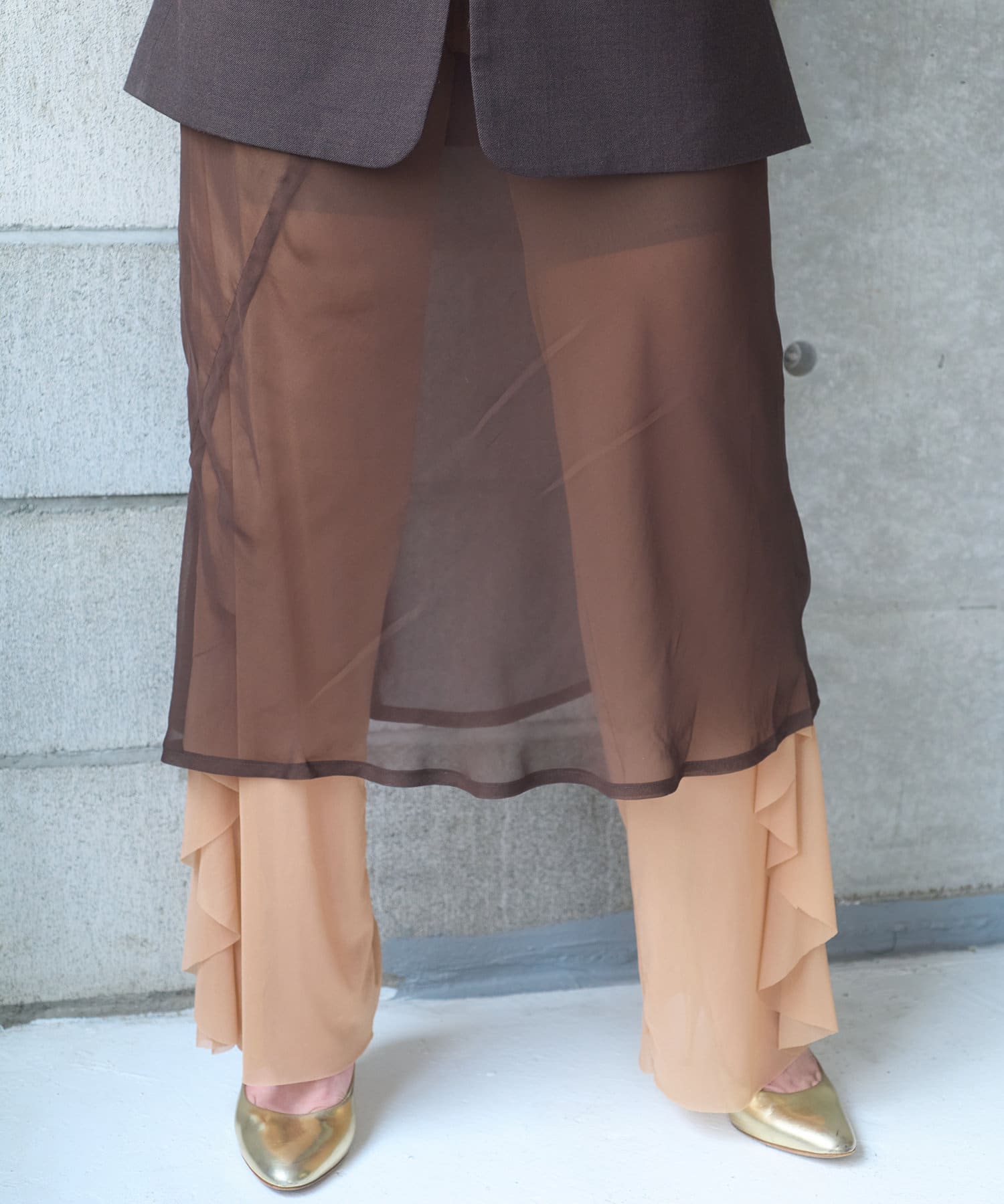 OUTLET(アウトレット) 【Pasterip】Raffle sheer pants