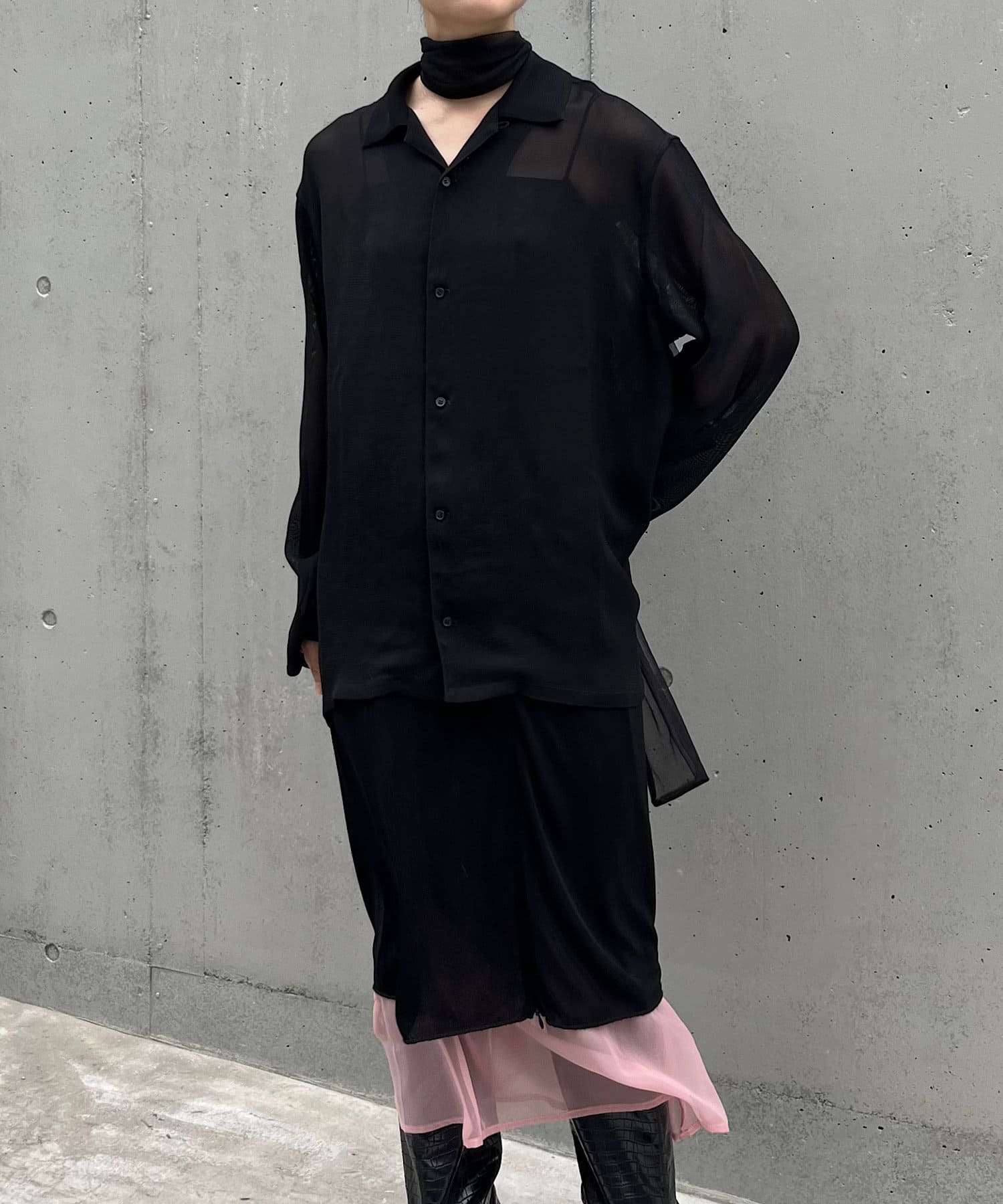 OUTLET(アウトレット) 【Pasterip】Acetate KARAMI sheer shirt