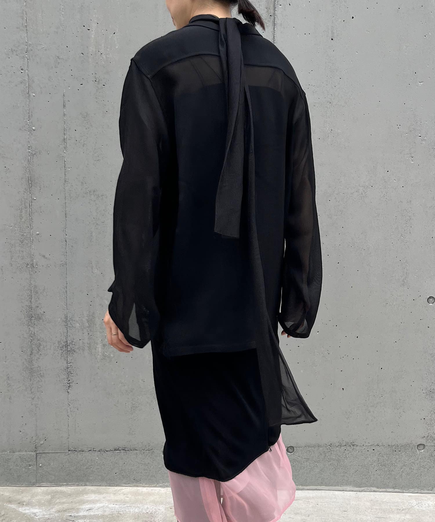 OUTLET(アウトレット) 【Pasterip】Acetate KARAMI sheer shirt