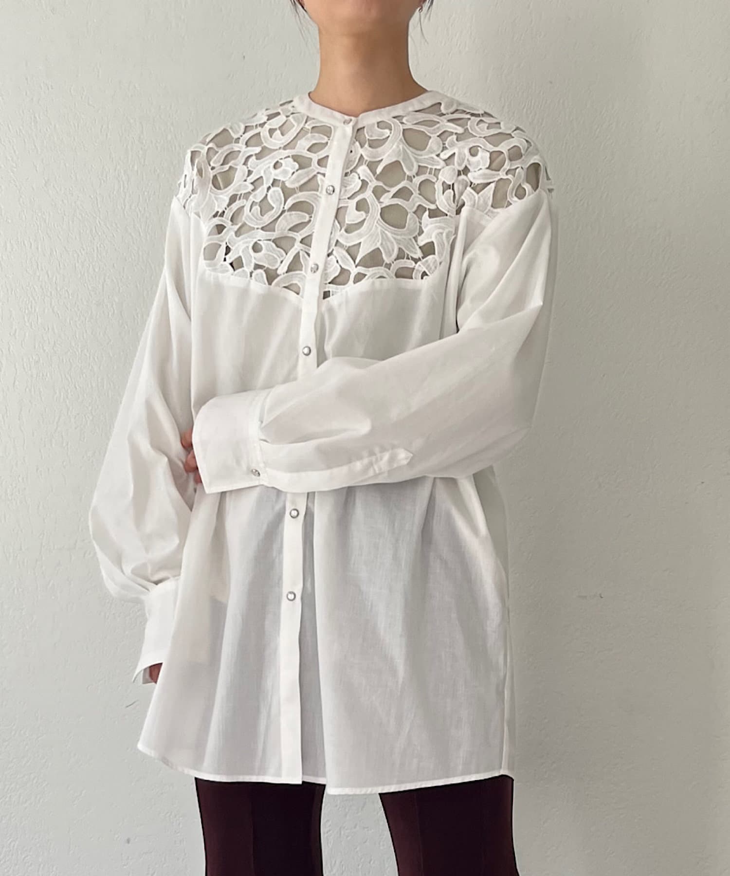 Pasterip】Battenberg lace western shirt | OUTLET(アウトレット