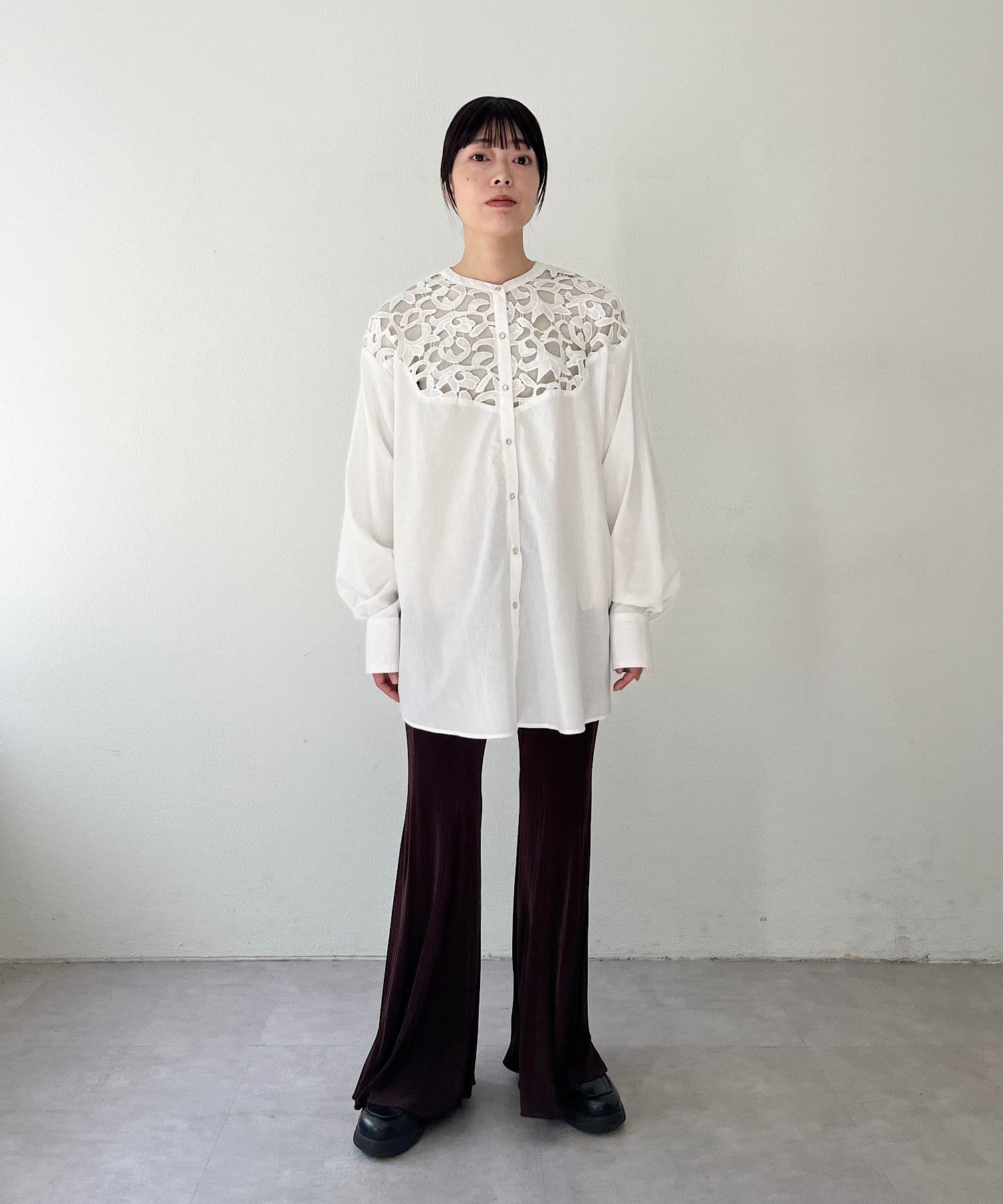 Pasterip】Battenberg lace western shirt | OUTLET(アウトレット 