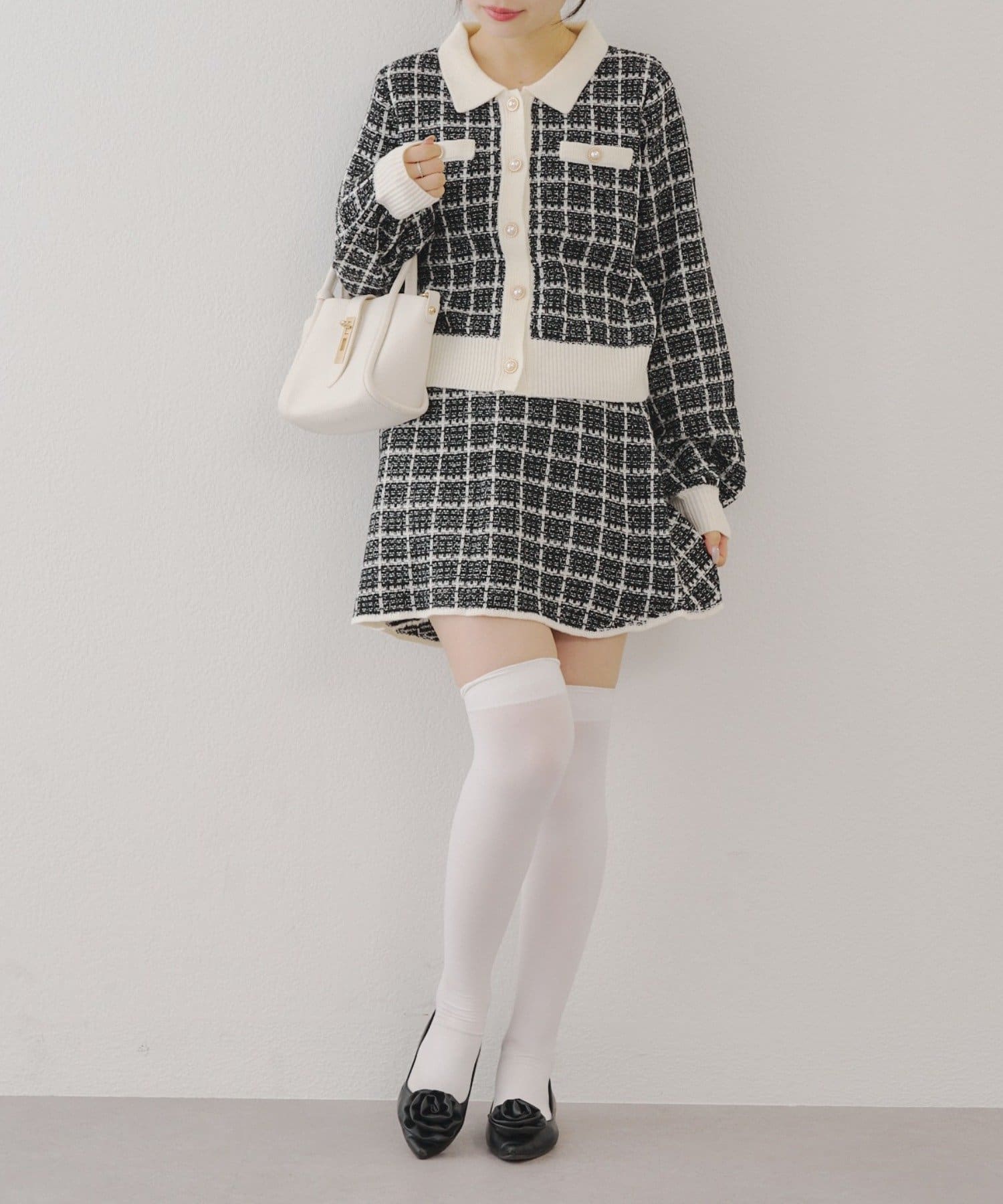 NICE CLAUP / OLIVE des OLIVE OUTLET(ナイスクラップ  / オリーブ デ オリーブ アウトレット) 【RMAF】ツイードニットセットアップ