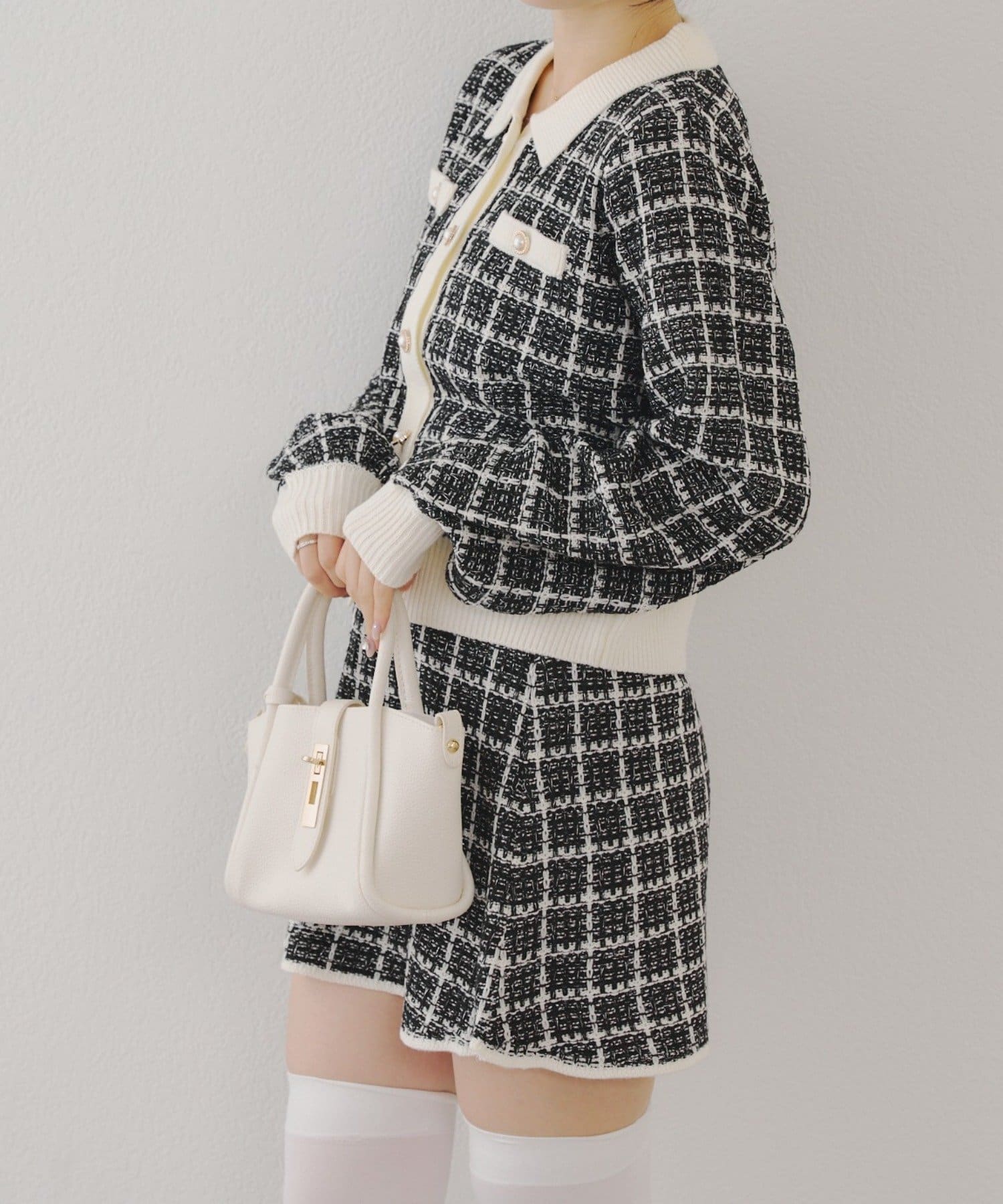 NICE CLAUP / OLIVE des OLIVE OUTLET(ナイスクラップ  / オリーブ デ オリーブ アウトレット) 【RMAF】ツイードニットセットアップ