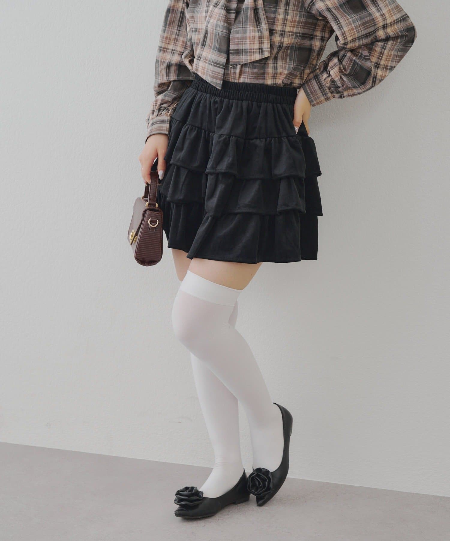 NICE CLAUP / OLIVE des OLIVE OUTLET(ナイスクラップ  / オリーブ デ オリーブ アウトレット) 【RMAF】ベロアティアードスカート