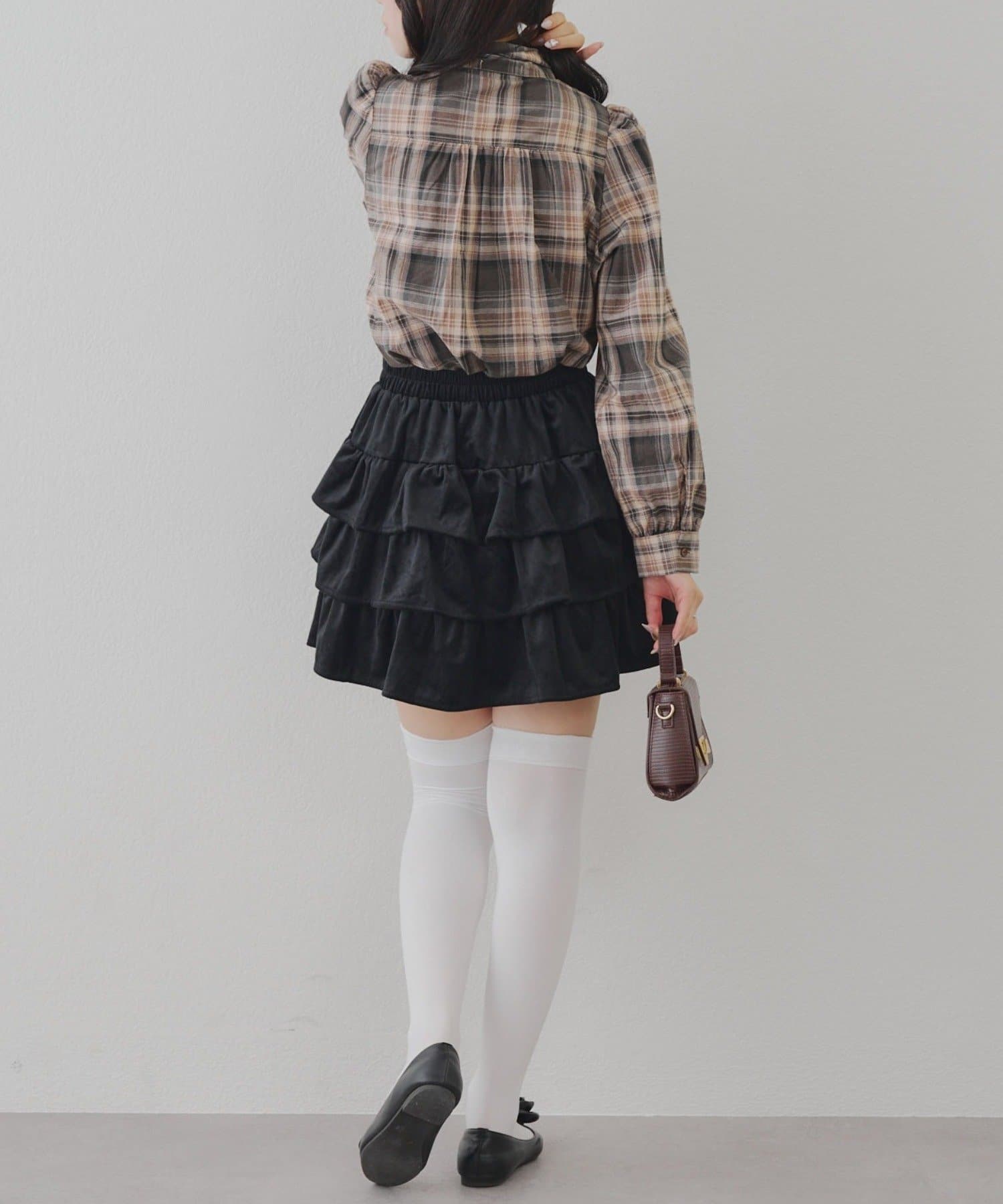 NICE CLAUP / OLIVE des OLIVE OUTLET(ナイスクラップ  / オリーブ デ オリーブ アウトレット) 【RMAF】ベロアティアードスカート