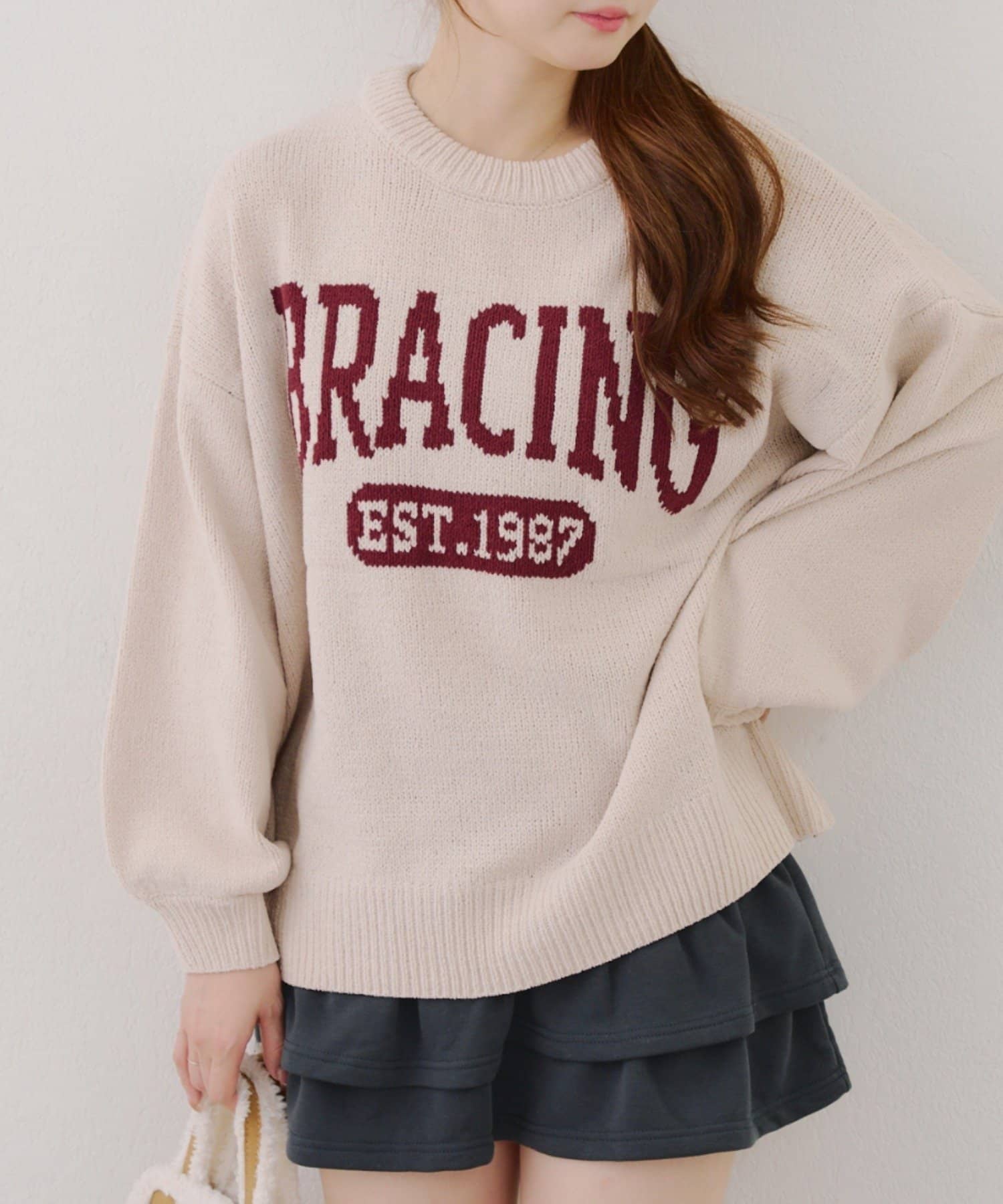 NICE CLAUP / OLIVE des OLIVE OUTLET(ナイスクラップ  / オリーブ デ オリーブ アウトレット) 【RMAF】マットモールロゴニットプルオーバー