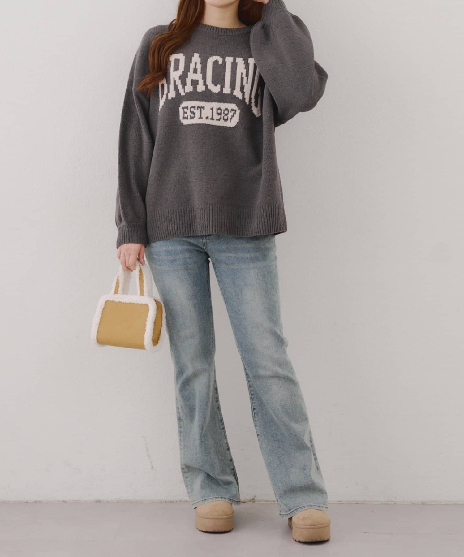 NICE CLAUP / OLIVE des OLIVE OUTLET(ナイスクラップ  / オリーブ デ オリーブ アウトレット) 【RMAF】マットモールロゴニットプルオーバー