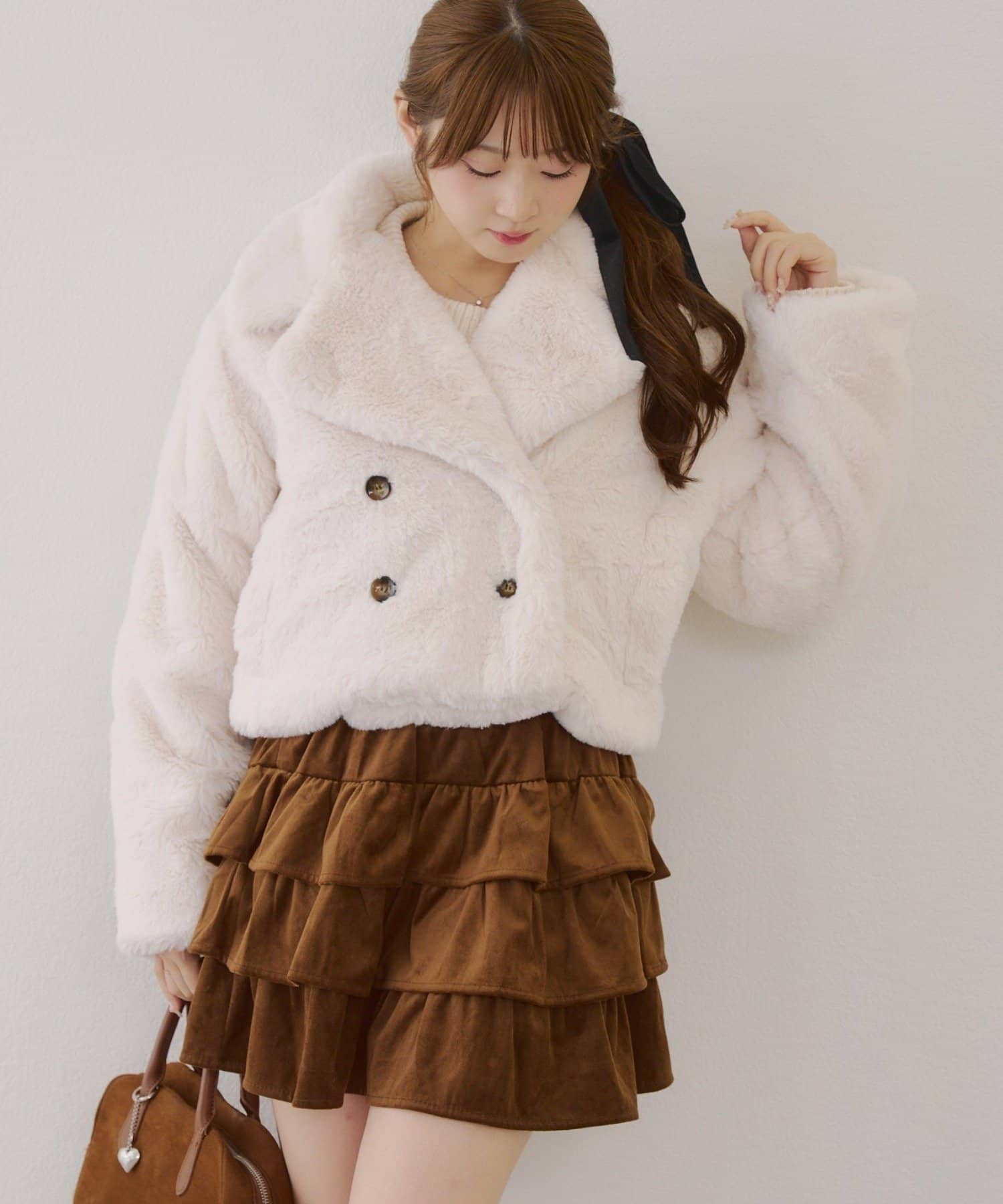 RMAF】ラビット風ファーショートジャケット | NICE CLAUP / OLIVE des