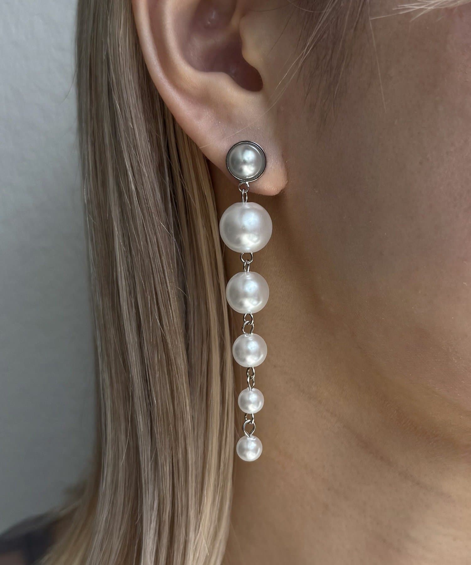 Lattice(ラティス) ロングパールピアス