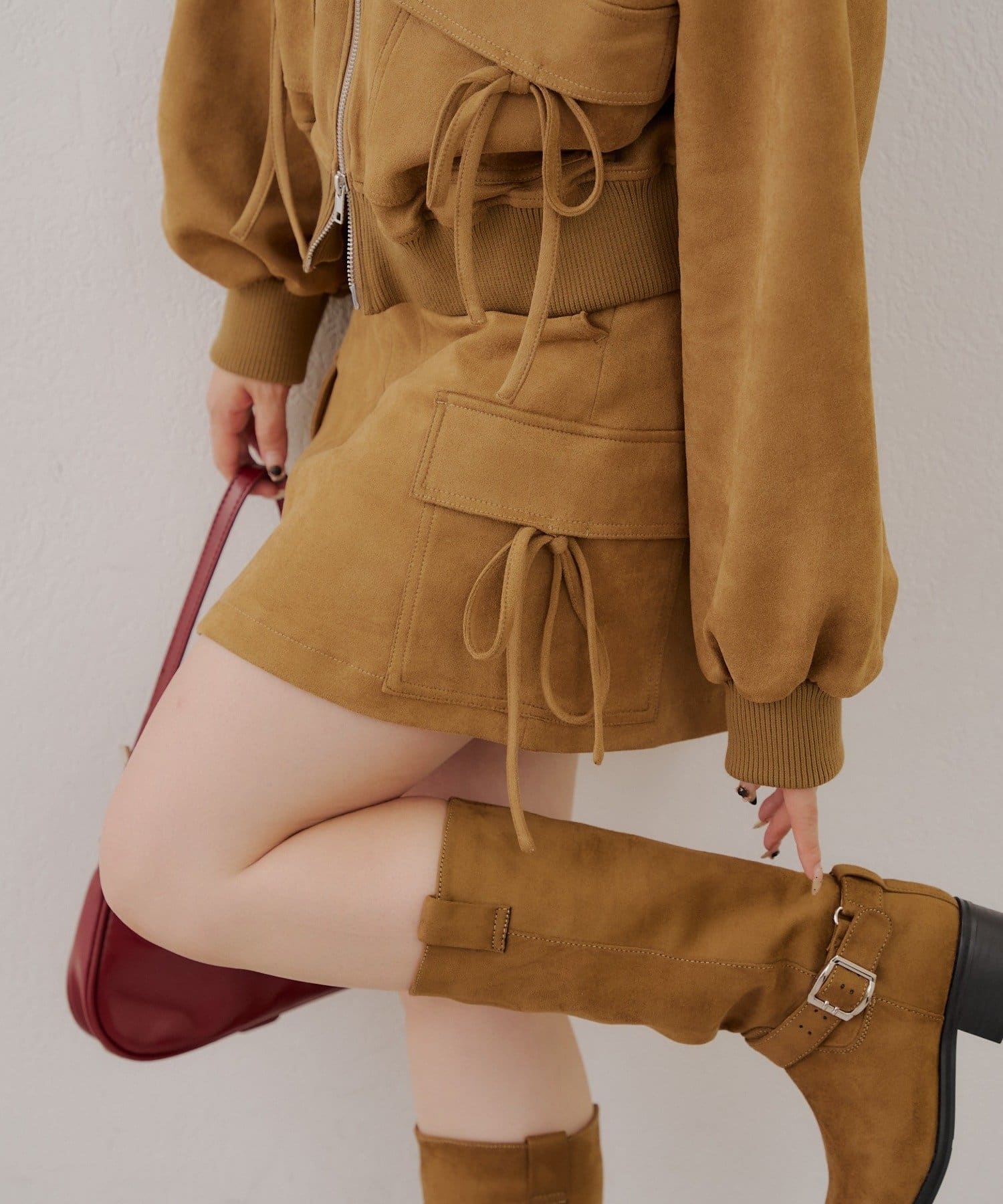 NICE CLAUP / OLIVE des OLIVE OUTLET(ナイスクラップ  / オリーブ デ オリーブ アウトレット) 【RMAF】リボンカーゴミニスカート