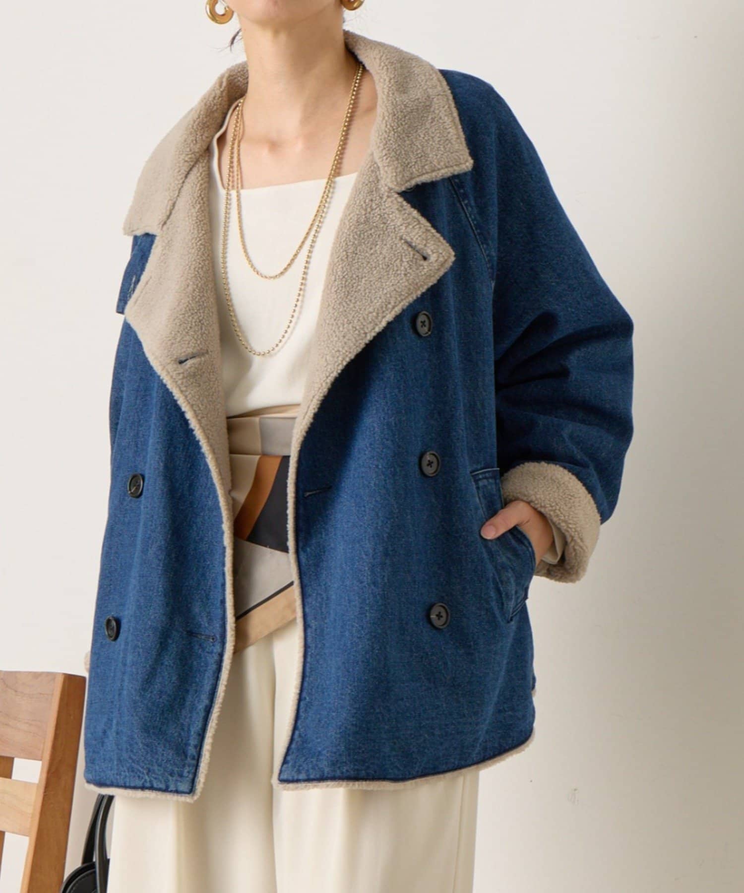 Jena　espace merveilleux(ジェナ　エスパスメルヴェイユ) デニムボアコート