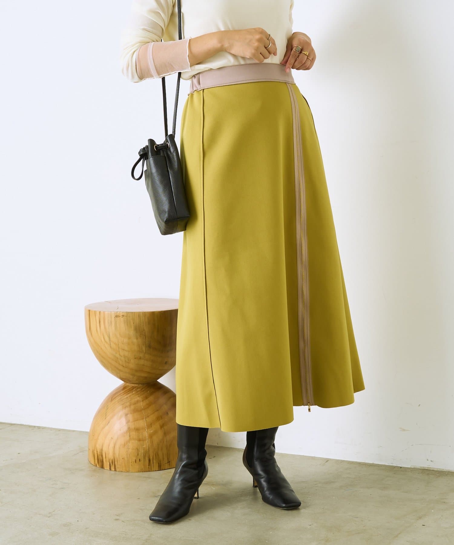 Jena　espace merveilleux(ジェナ　エスパスメルヴェイユ) 2WAYジップボンディングスカート