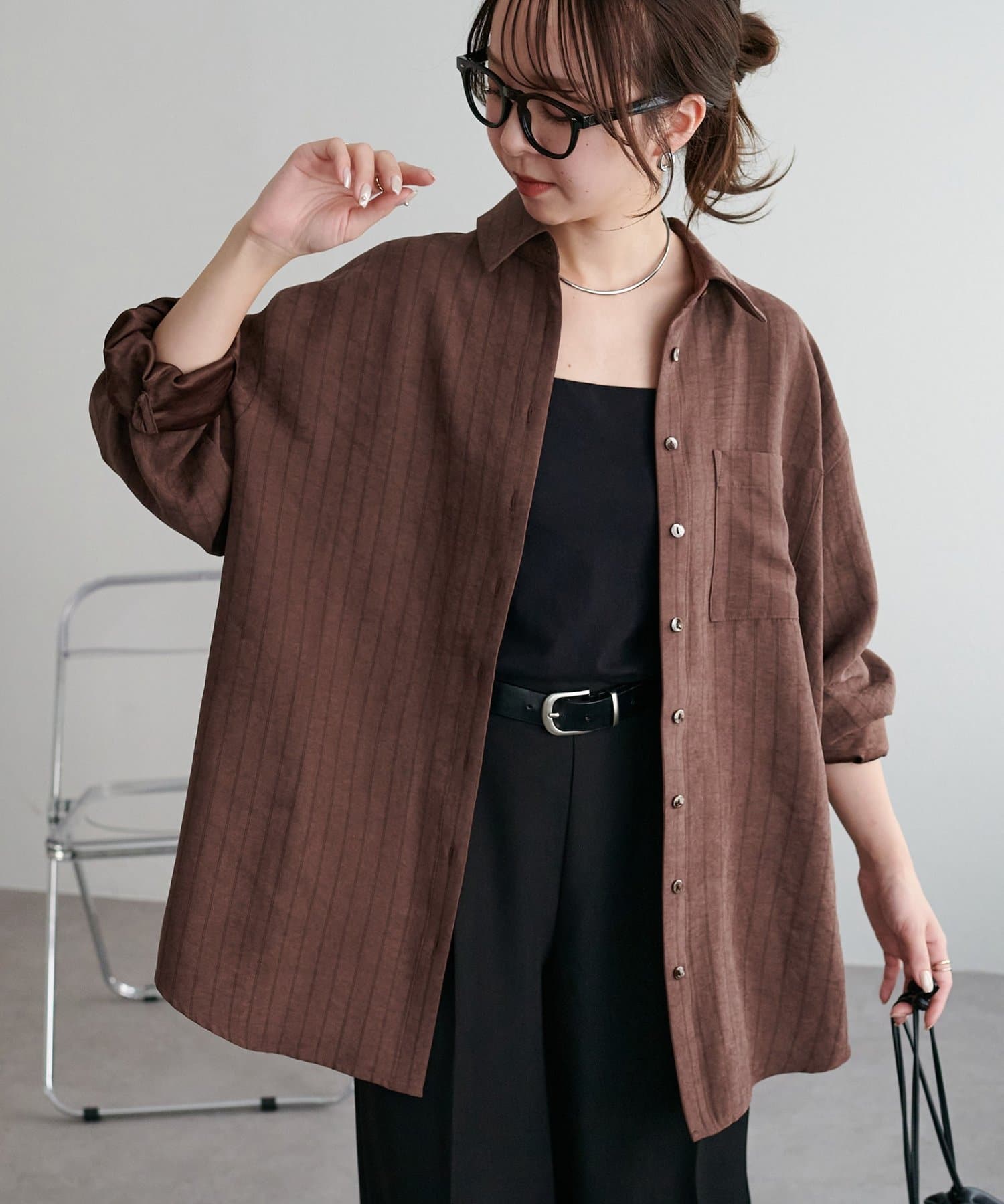 DISCOAT(ディスコート) 【滑らかな肌さわり/秋冬シャツ】ピーチ起毛ストライプシャツ《WEB限定カラーあり》