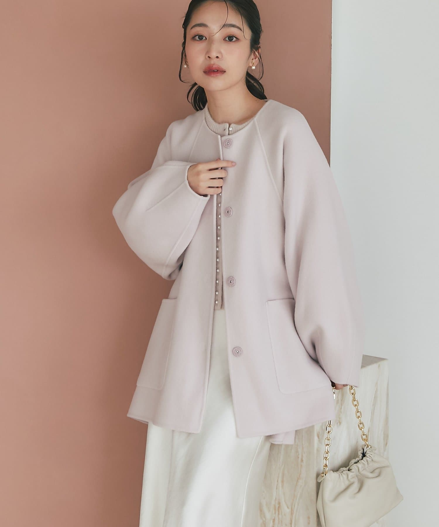 La boutique BonBon(ラブティックボンボン) 【miki監修カラーあり・復刻】ライトラグランフレアコート