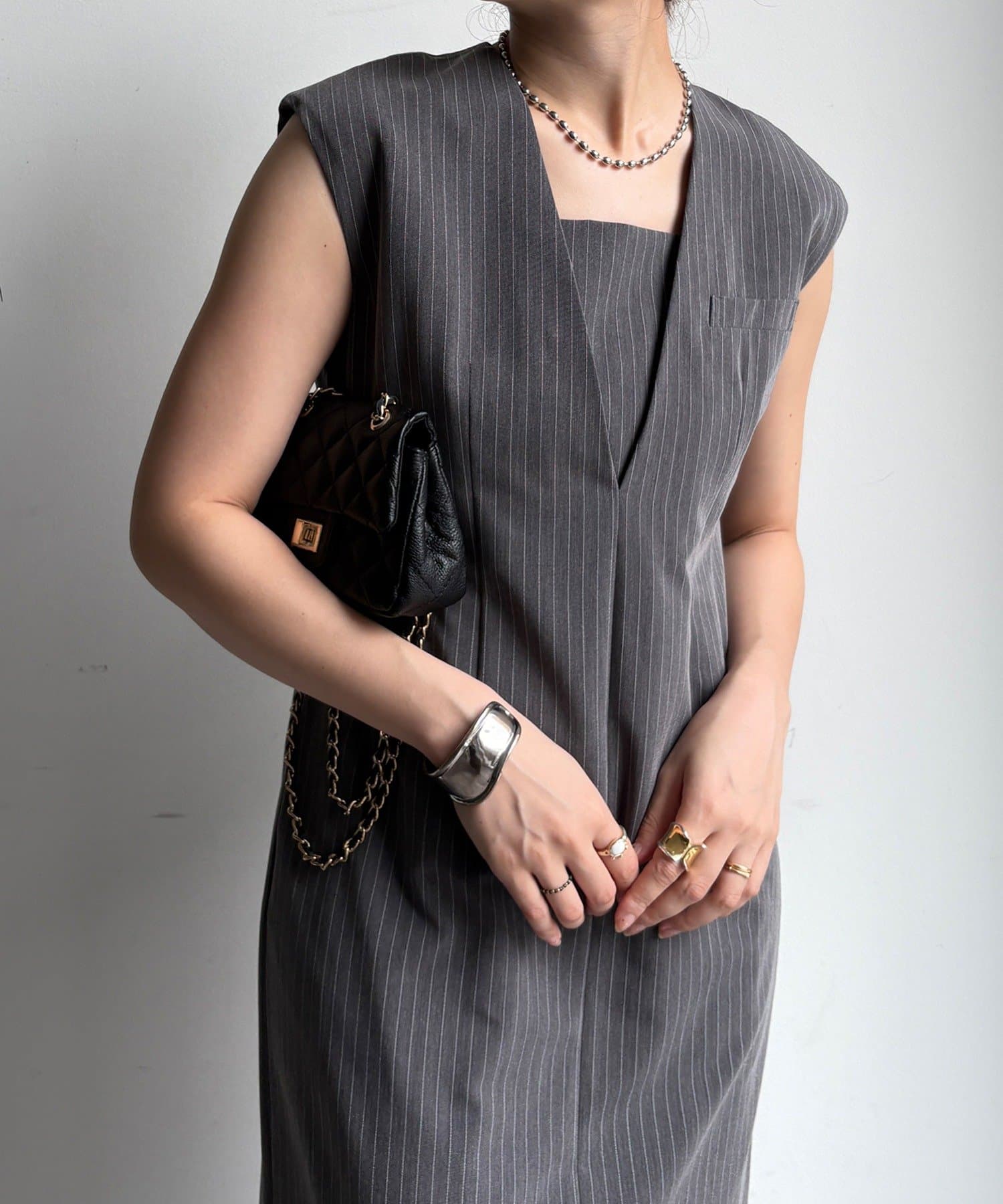 オケージョン対応】【WEB限定】ピンストライプビスチェ刺繍セット