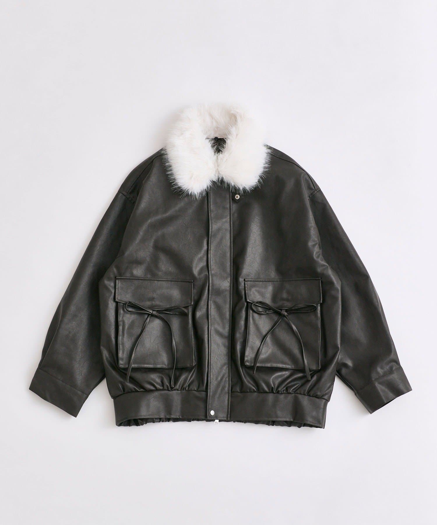 OLIVE des OLIVE(オリーブ デ オリーブ) ファーティペットエコレザーブルゾン