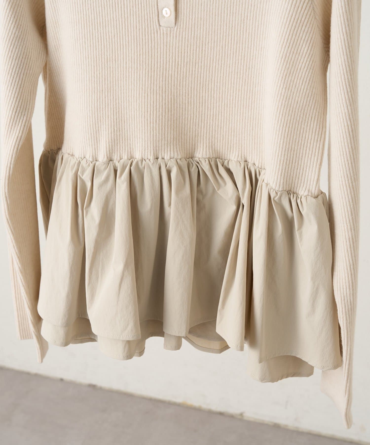 DISCOAT(ディスコート) 【新色追加!/腰回りカバー】別地切替ペプラムヘンリープルオーバー